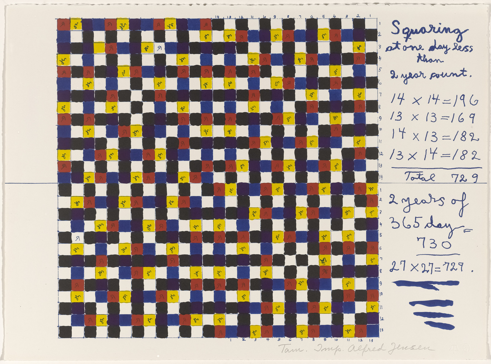 Alfred Jensen. In-text plate (folio 3) from A Pythagorean Notebook