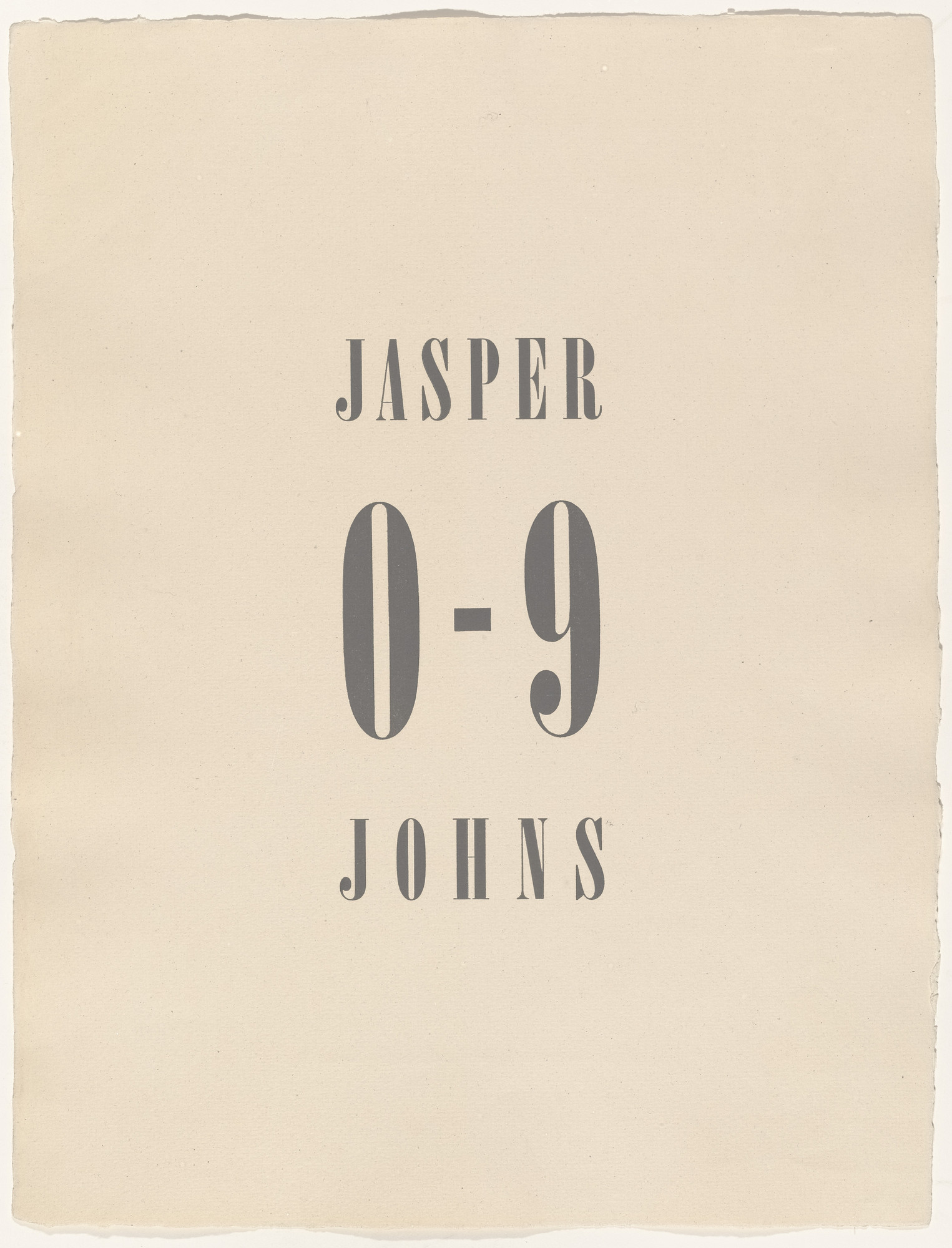 Jasper Johns. 0-9