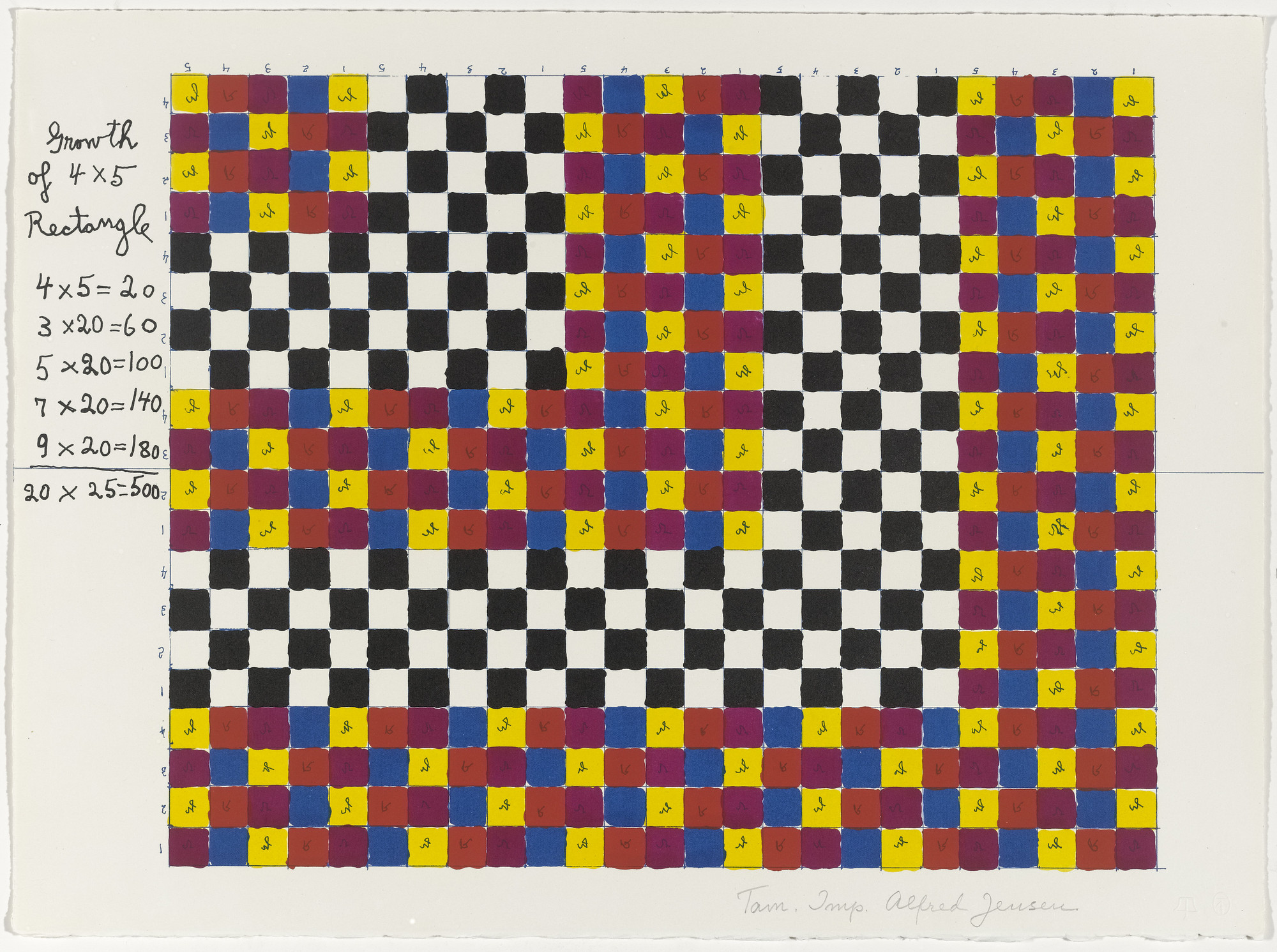 Alfred Jensen. In-text plate (folio 4) from A Pythagorean Notebook