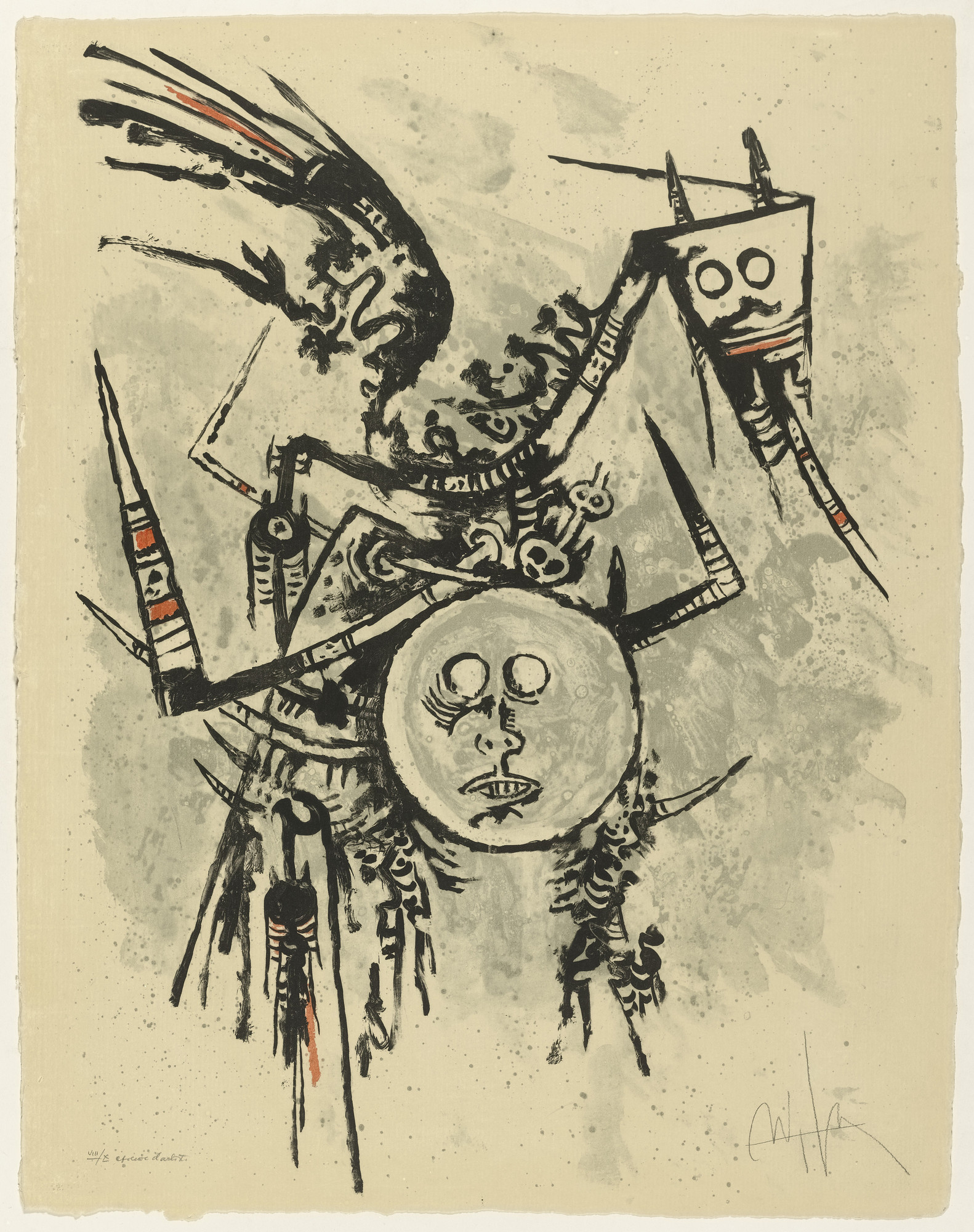 Wifredo Lam. Untitled (proof) from Flight