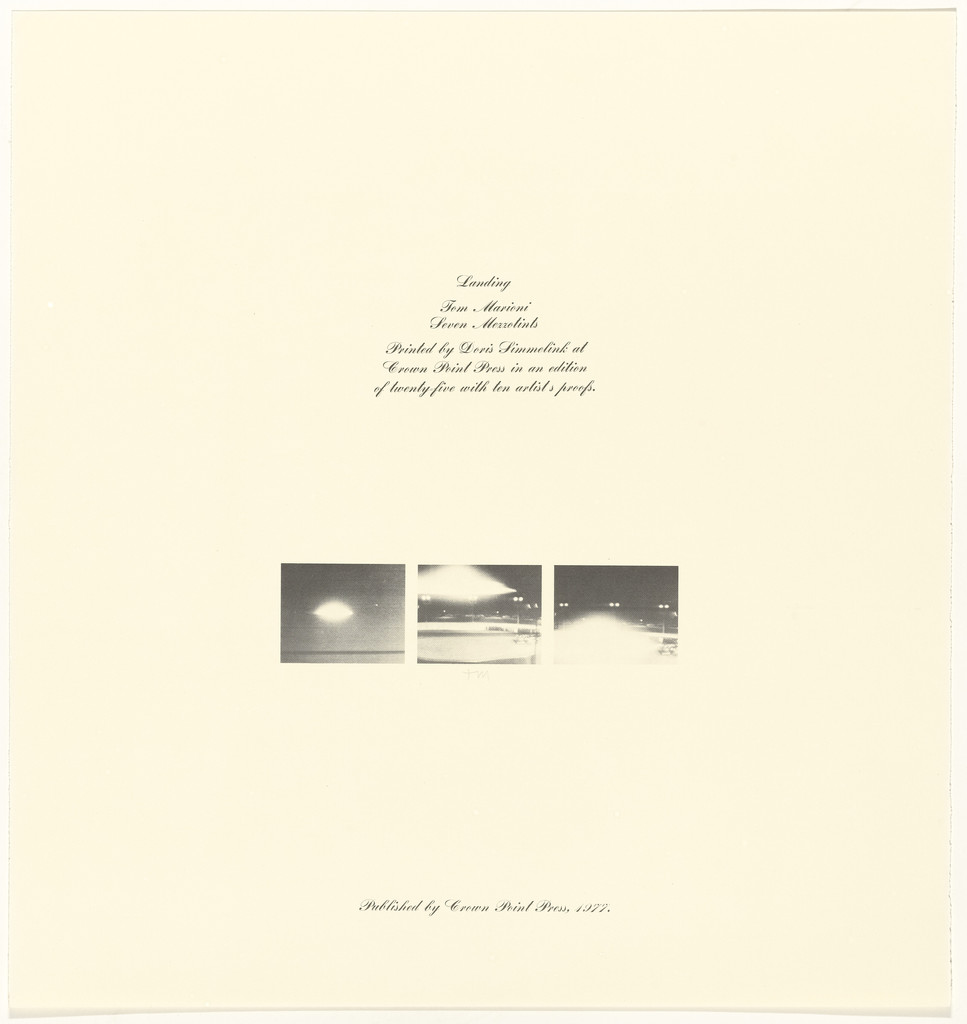 Landing, Tom Marioni, 1977
