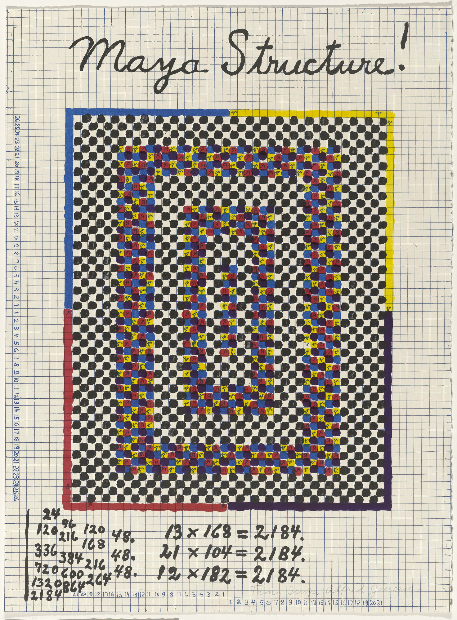Alfred Jensen. In-text plate (folio 10) from A Pythagorean Notebook