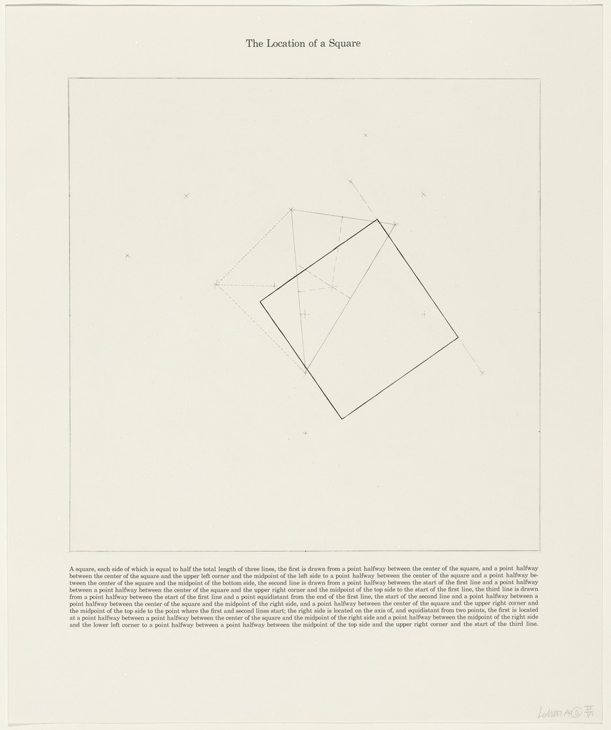The Location of a Square from The Location of Six Geometric Figures (Circle, Square, Triangle, Rectangle, Parallelogram and Trapezoid)