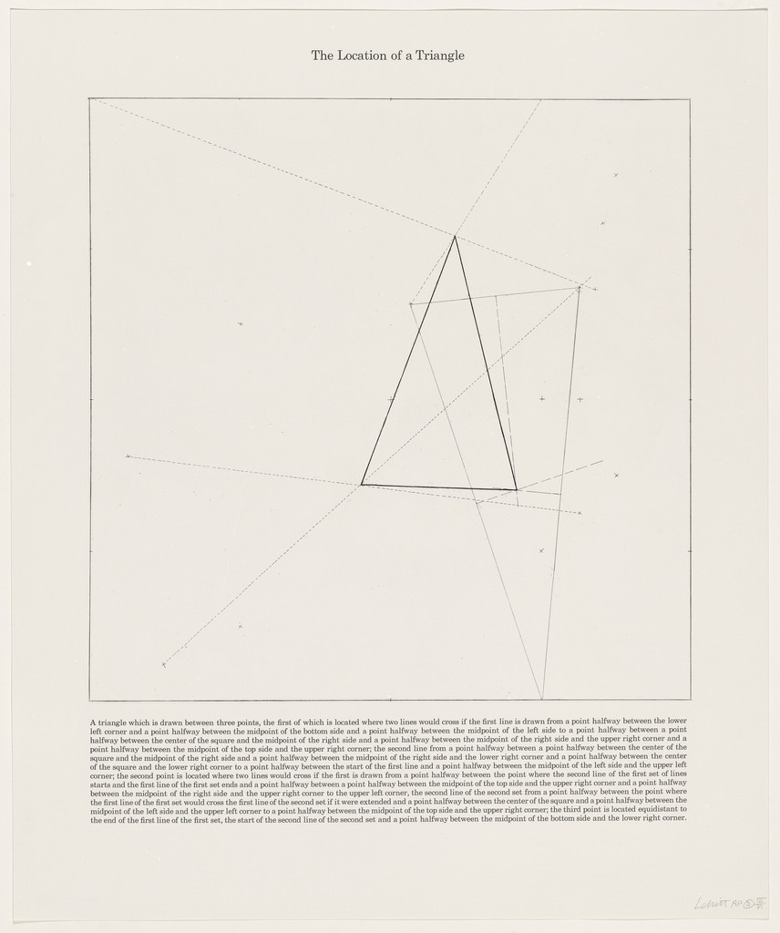 The Location of a Triangle from The Location of Six Geometric Figures (Circle, Square, Triangle, Rectangle, Parallelogram and Trapezoid)