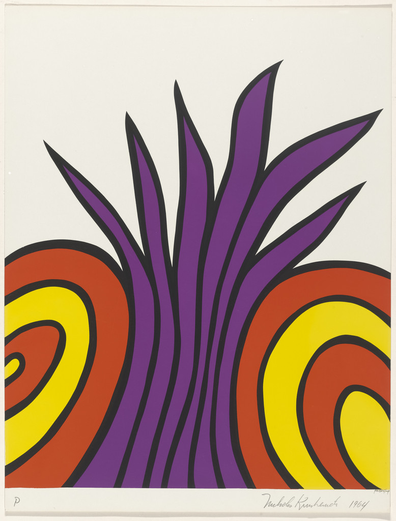 Nicholas Krushenick, James Bond Meets Pussy Galore from New York Ten, 1964, published 1965, Museum of Modern Art