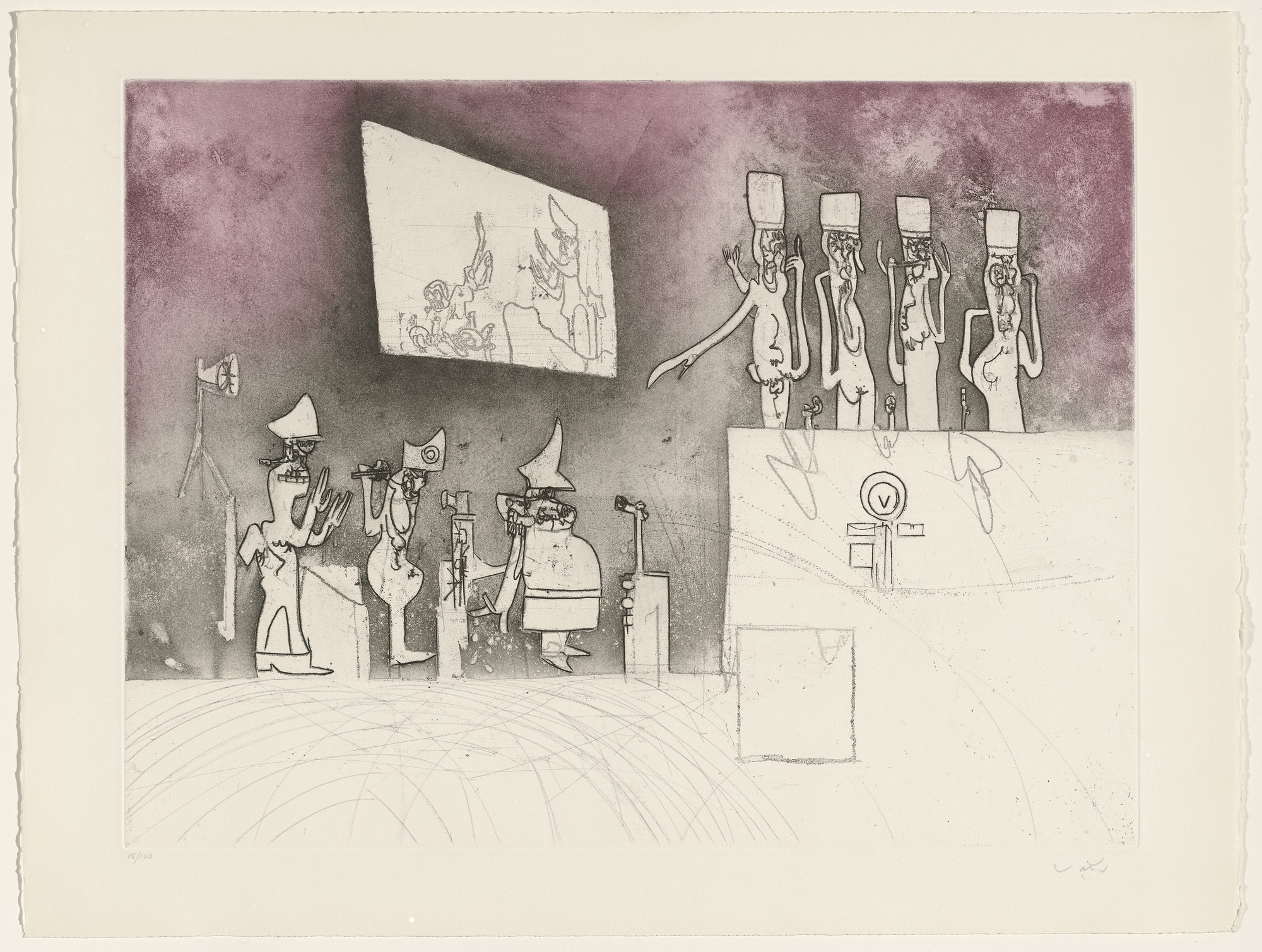Roberto Matta. Nuremberg Judgment, plate IV (folio 7) from Judgment