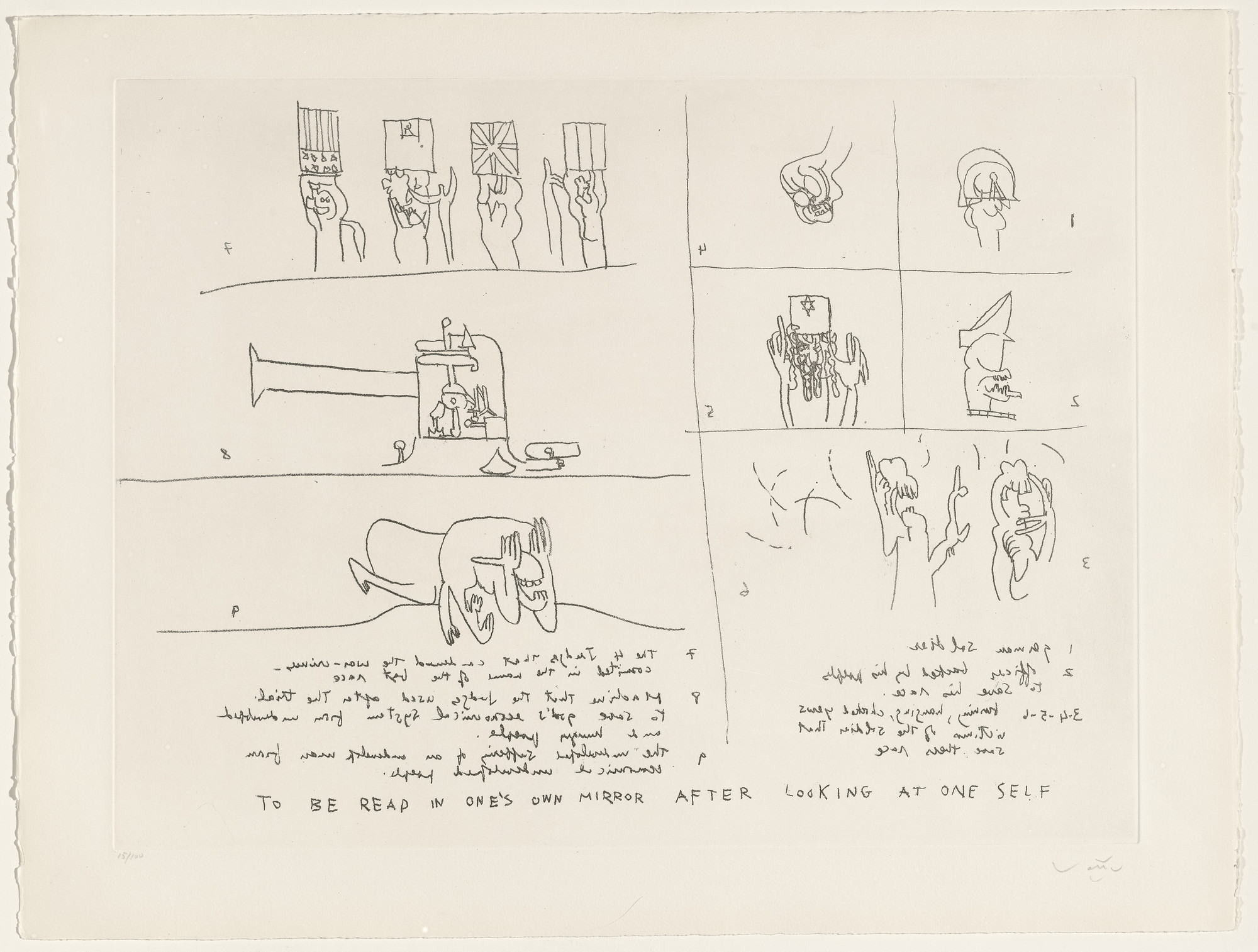 Roberto Matta. To Be Read in One's Own Mirror after Looking at Oneself, plate VII (folio 10) from Judgments