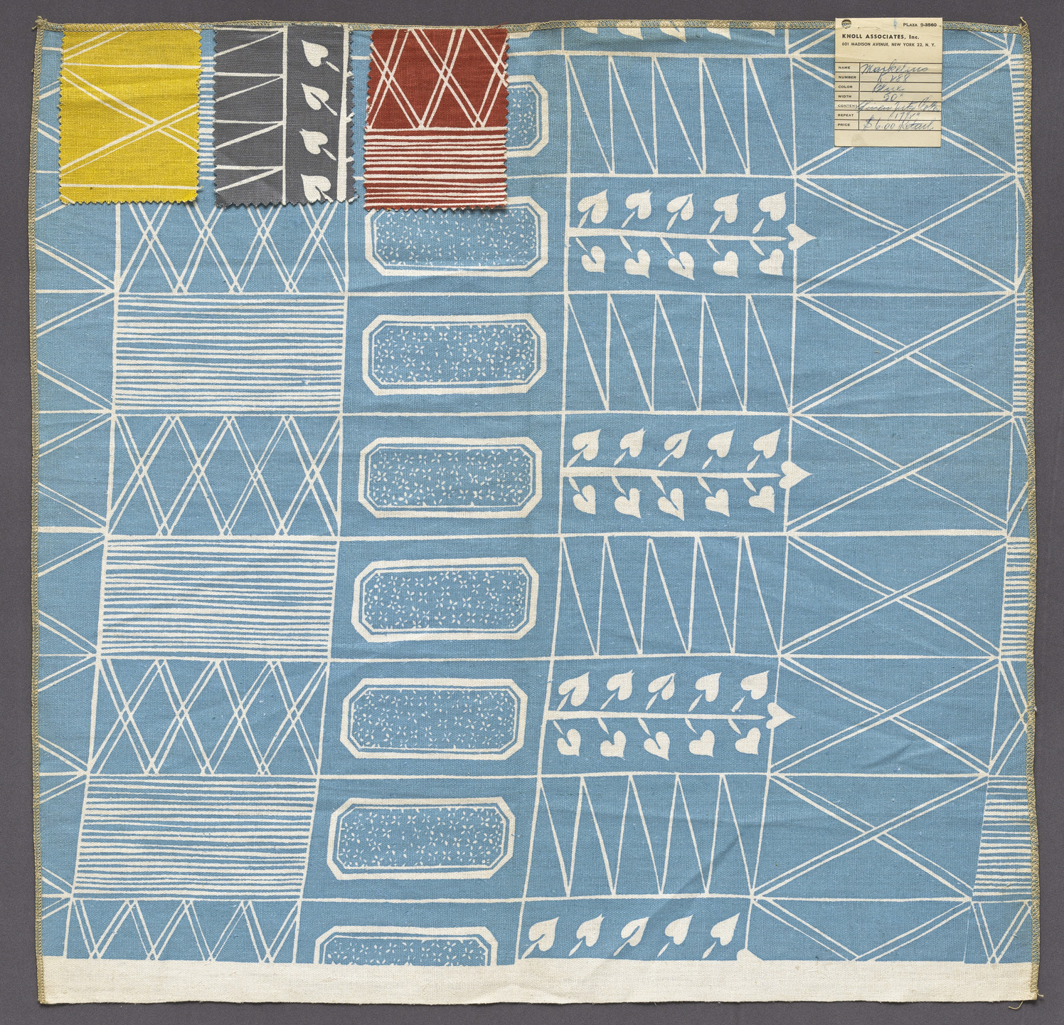 Sven Markelius. Markelius fabric sample (model K288). 1948-1950