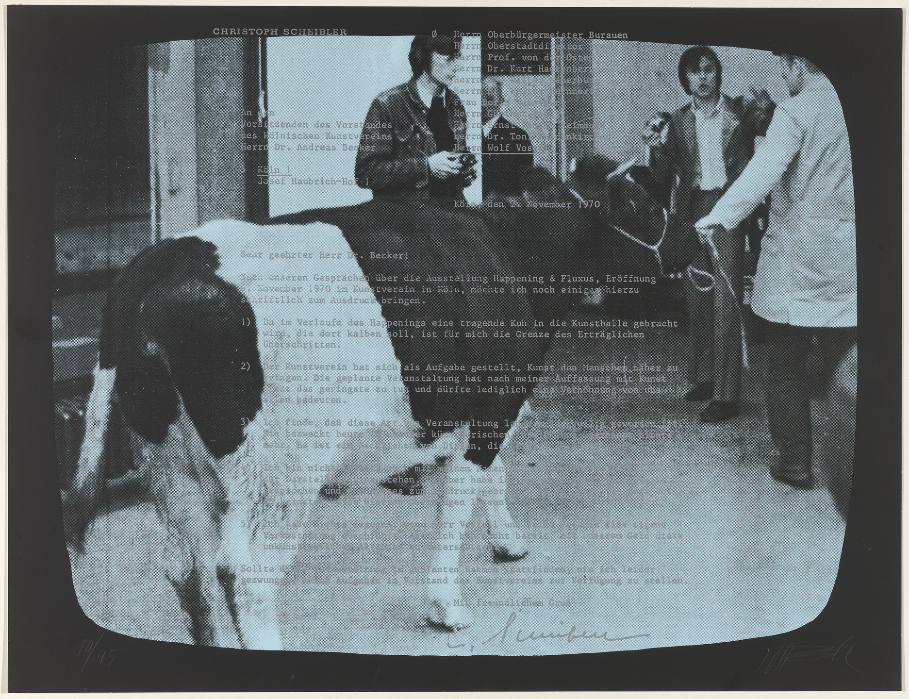 Wolf Vostell. TV-Oxen II (TV-Ochsen II) from Weekend. 1971, published 1972