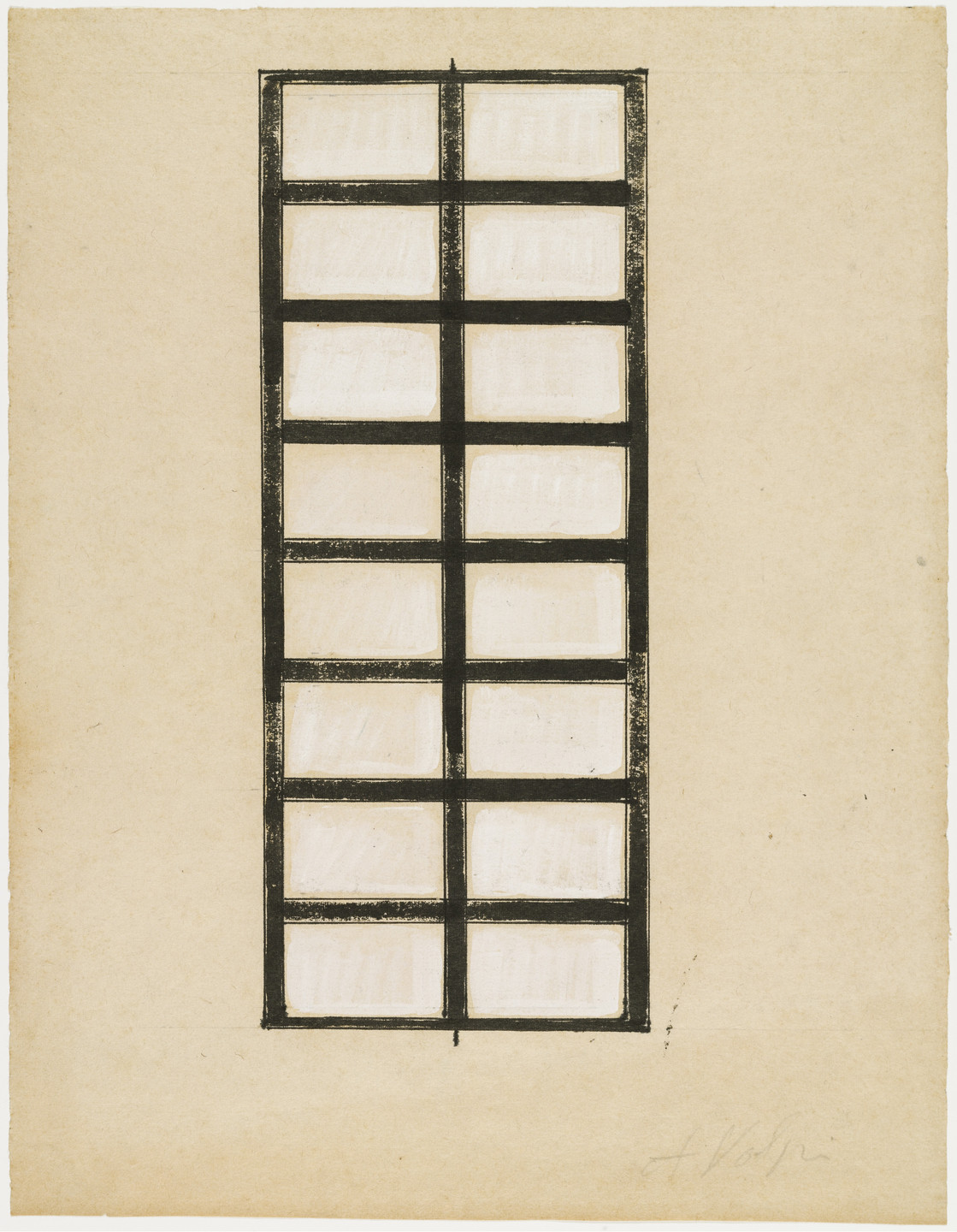Alfredo Volpi. Geometric Composition. c. 1957
