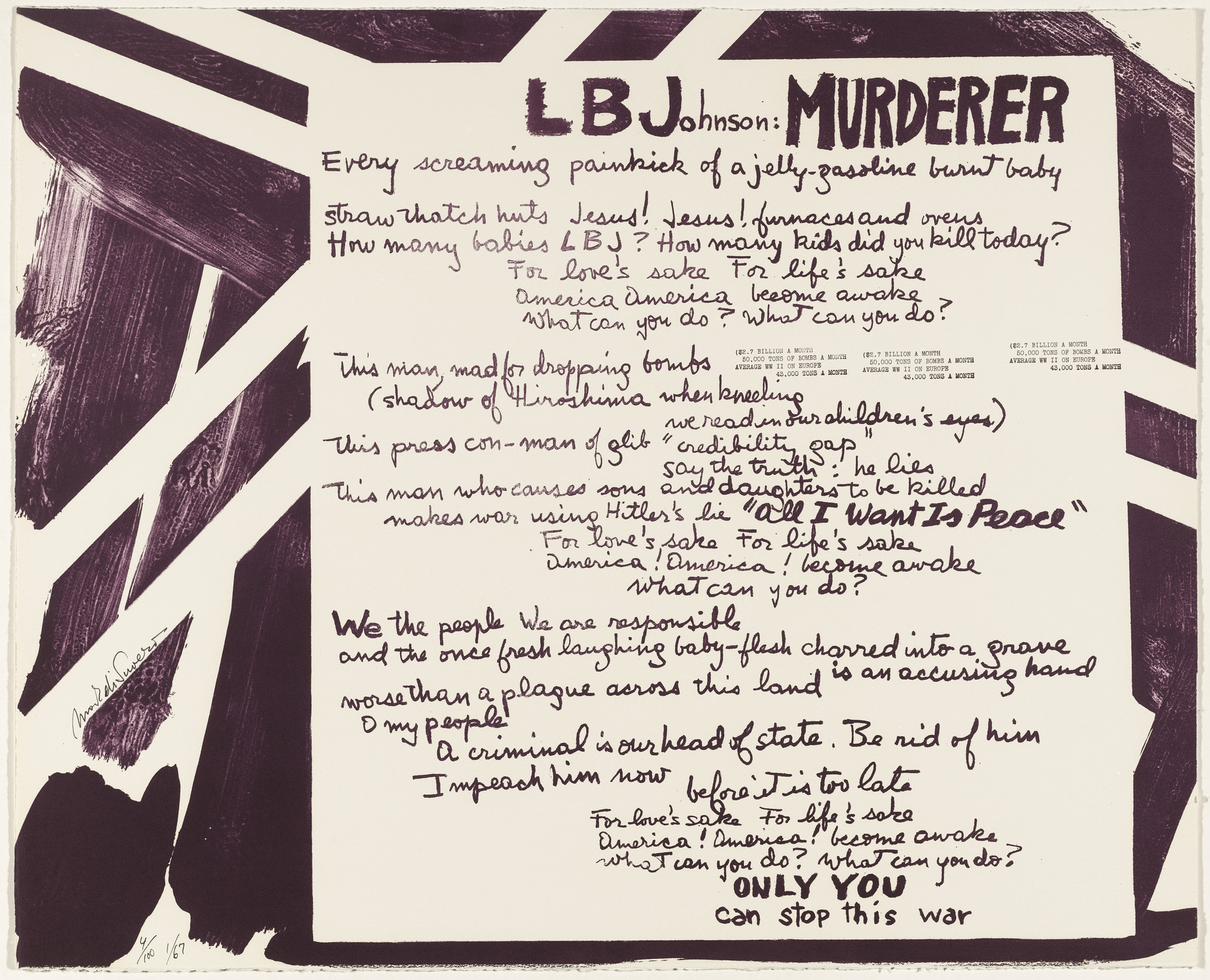 Mark di Suvero. Untitled from Artists and Writers Protest against the War in Vietnam. 1967
