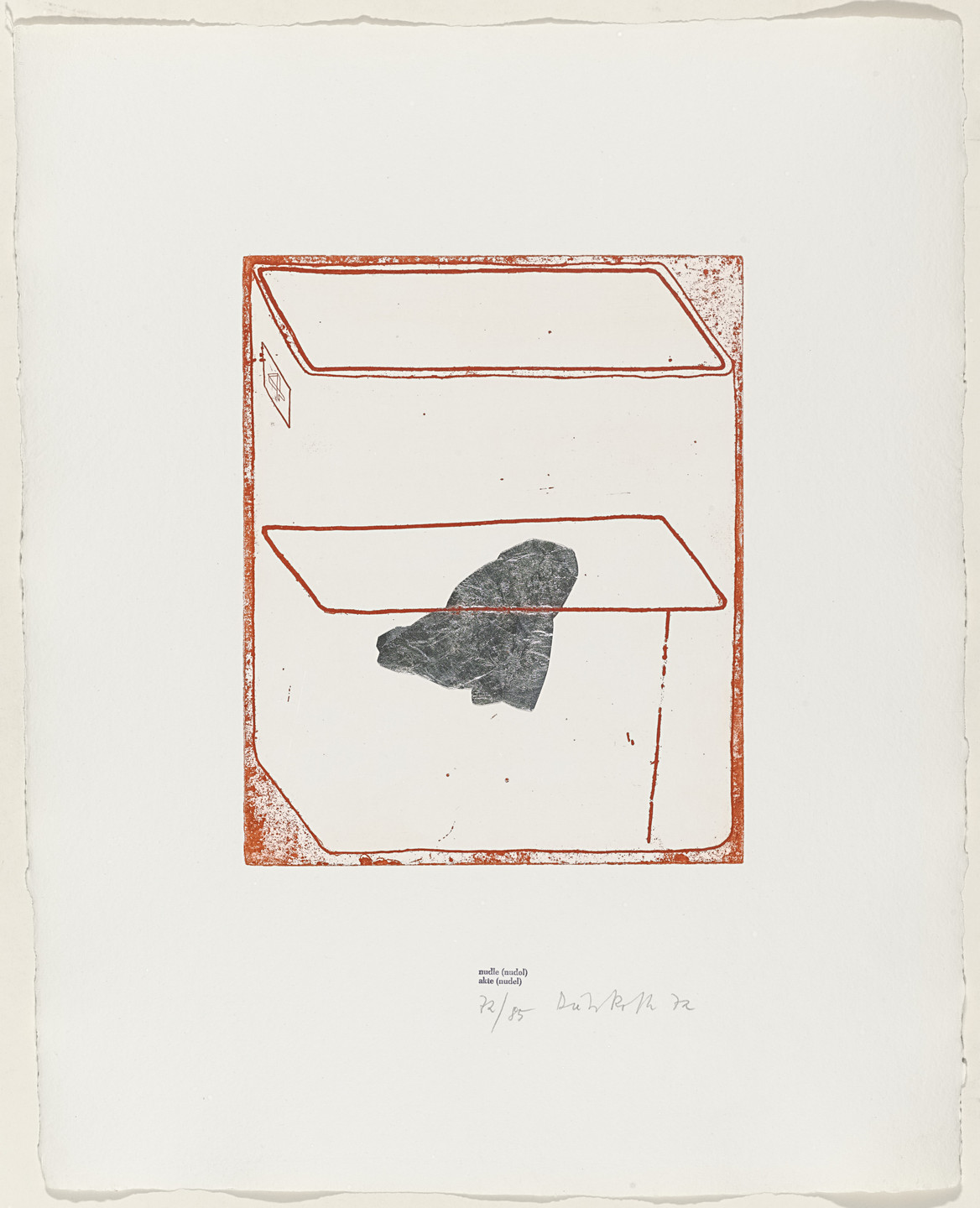 Dieter Roth. nudle (nudol) (akte [nudel]) from Containers. 1972, published 1973