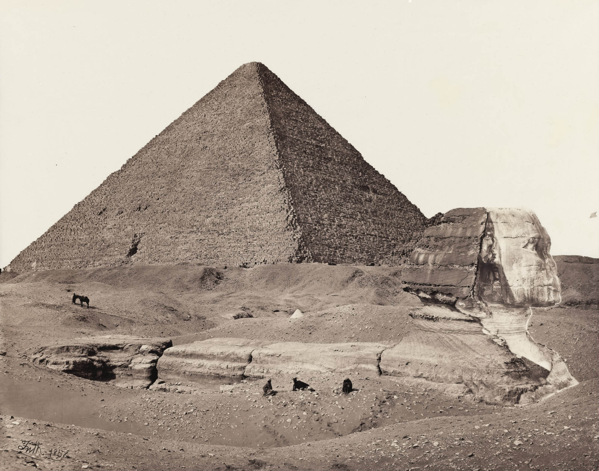 Francis Frith. The Sphinx and Great Pyramid, Gezah. 1858 | MoMA