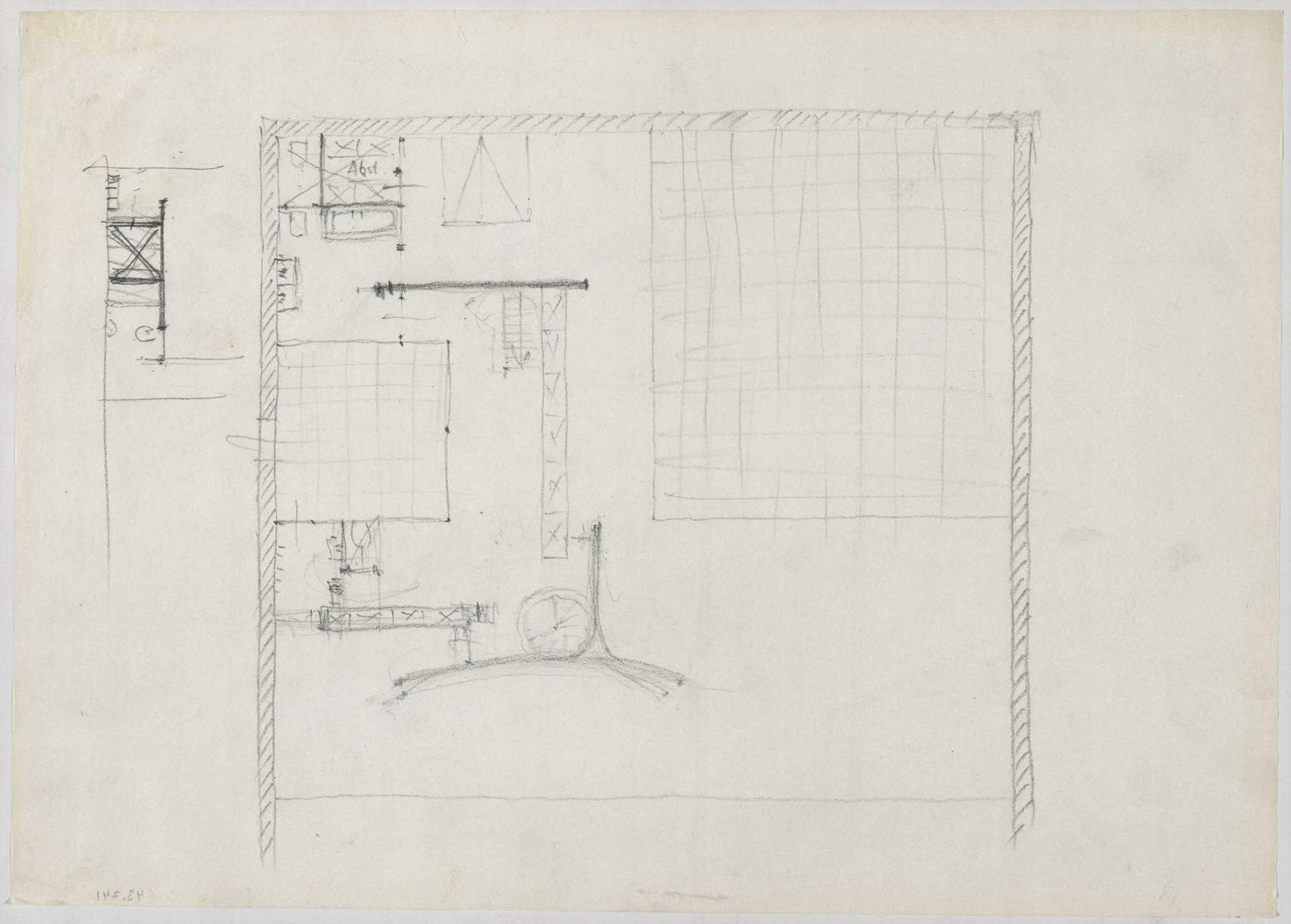 Ludwig Mies Van Der Rohe Hubbe Related Study Floor Plan Sketch