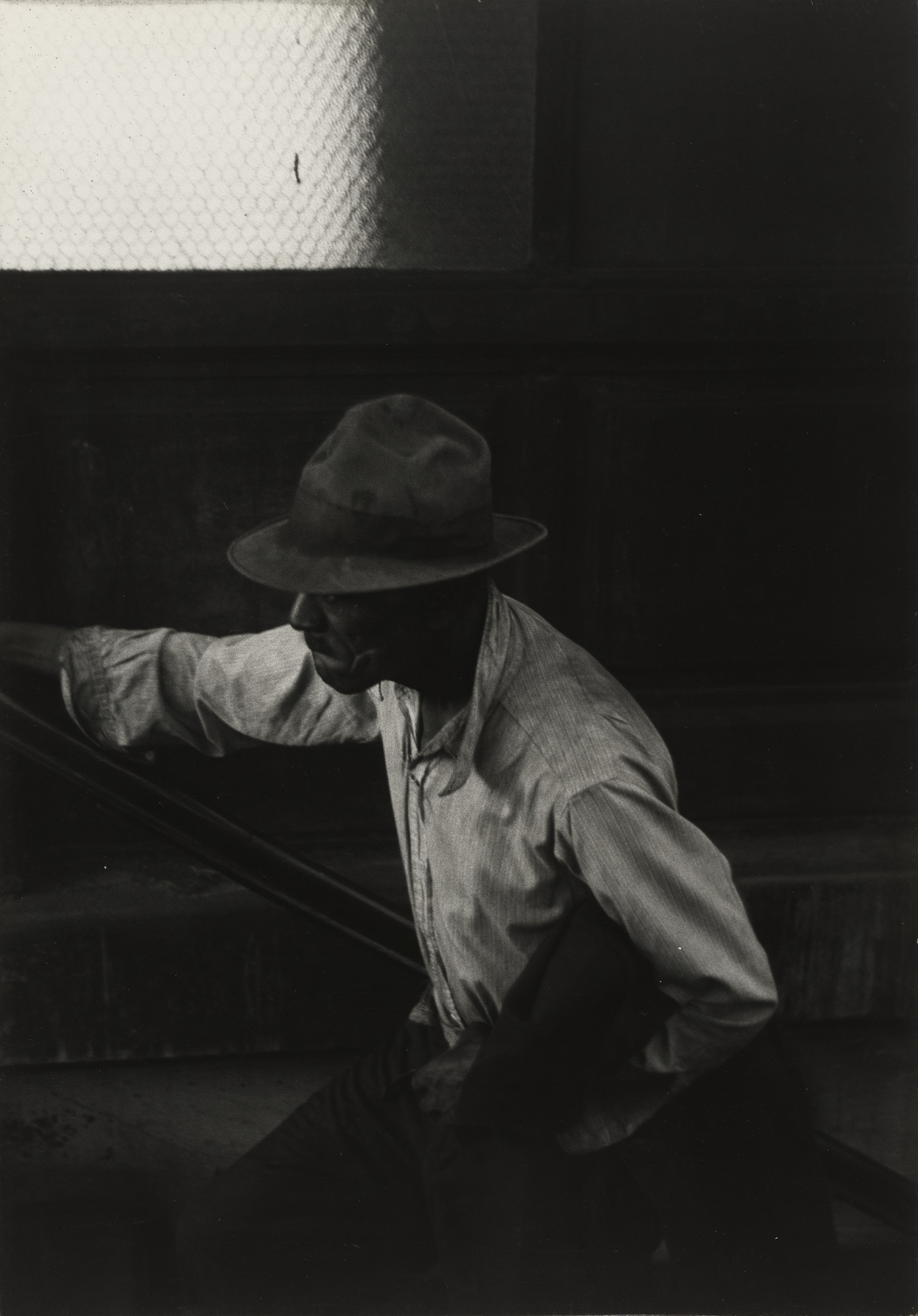 Roy DeCarava. Man Coming Up Subway Stairs. 1952 | MoMA