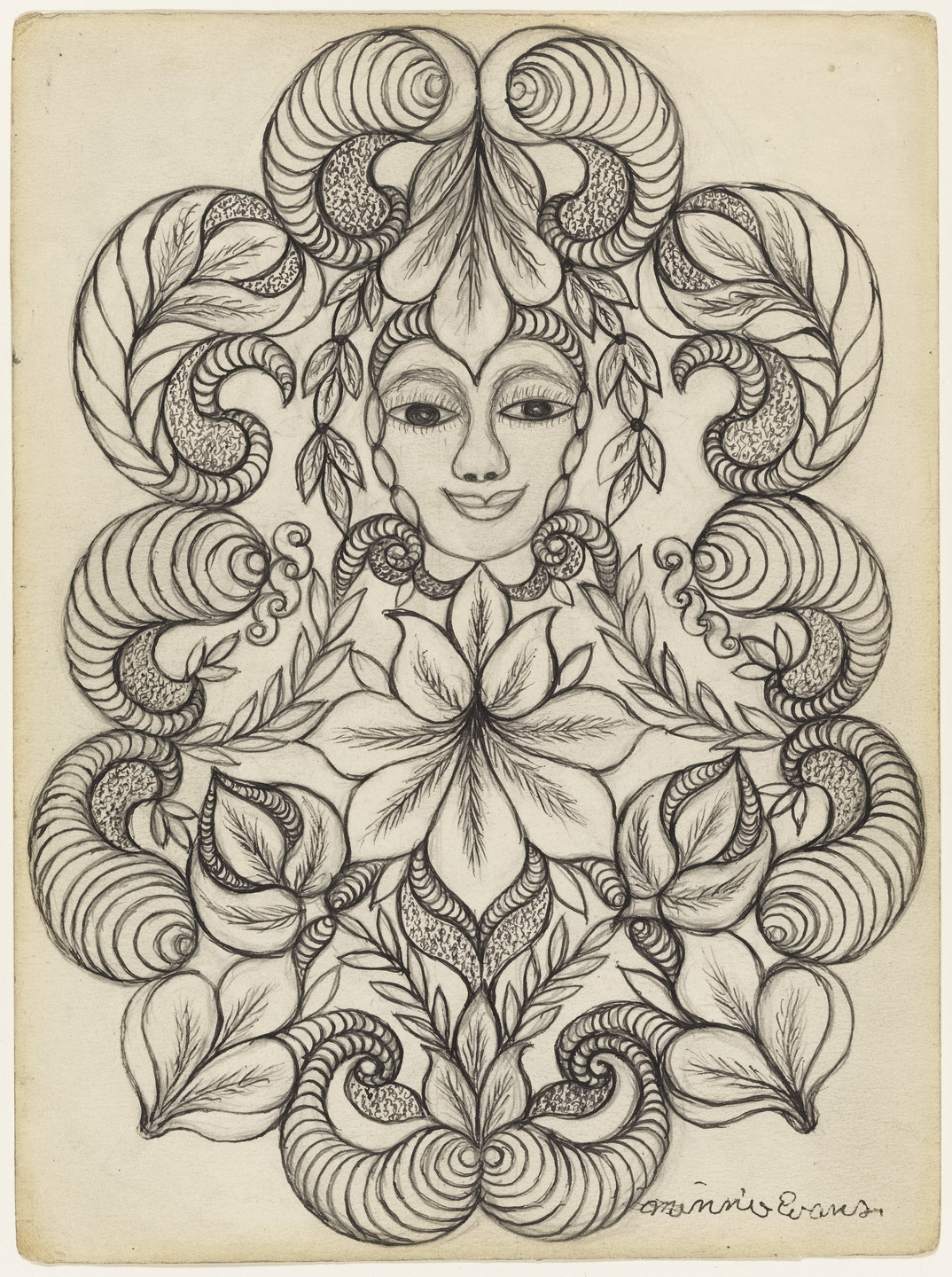 Minnie Evans. Untitled. c. 1960