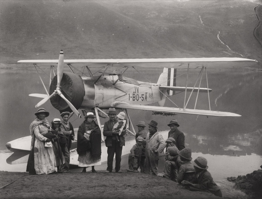 Self Portrait with Family and Hydroplane on the Morococha Lagoon, Peru