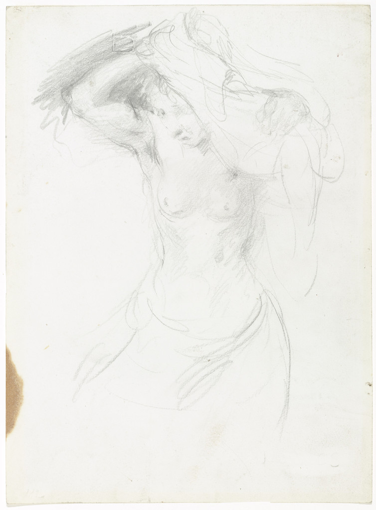 Woman Carrying a Basket (recto); Untitled (Study for Portrait of Frau Luther) (verso)