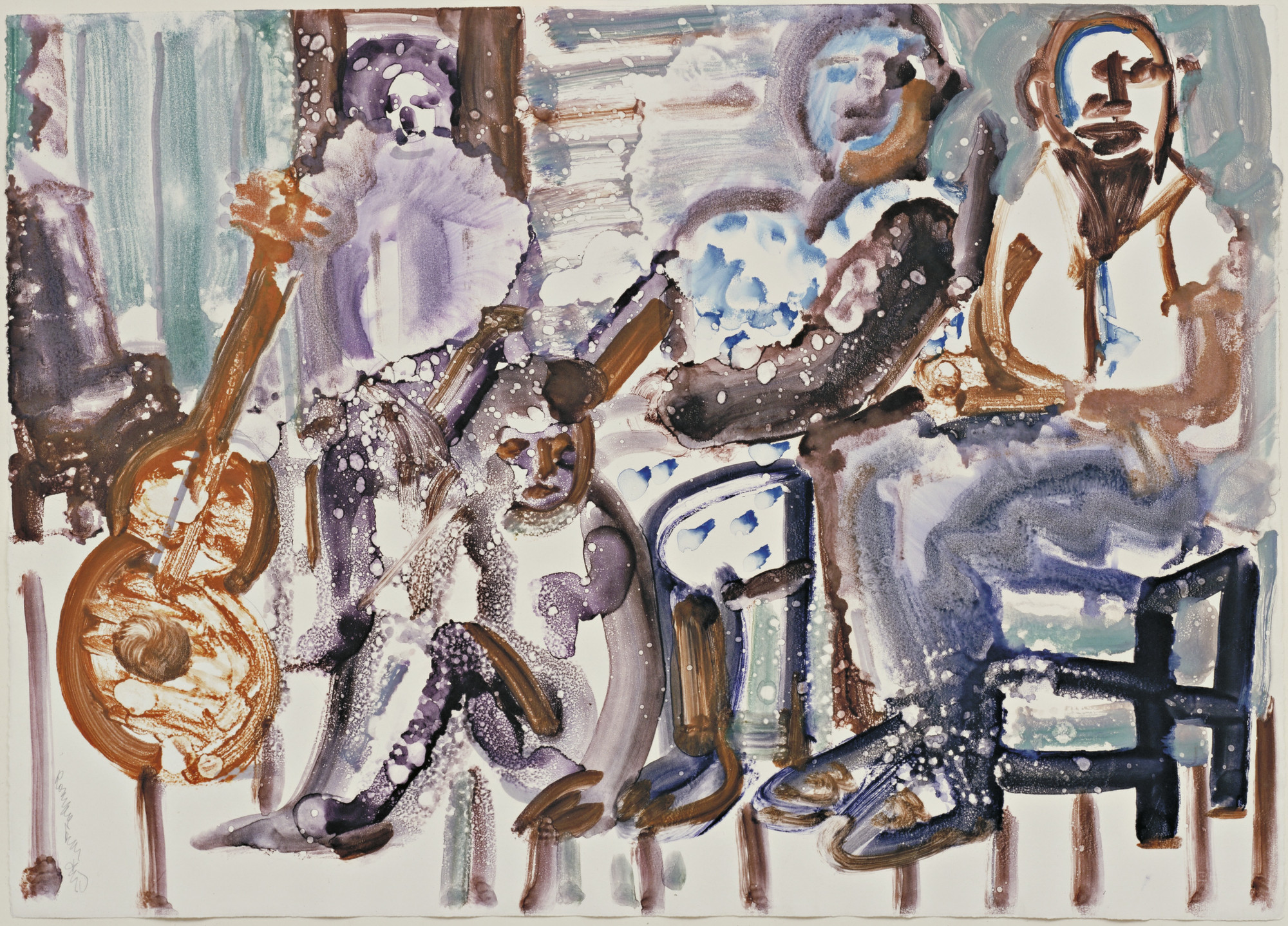 Romare Bearden. Music on the Gallery. 1975