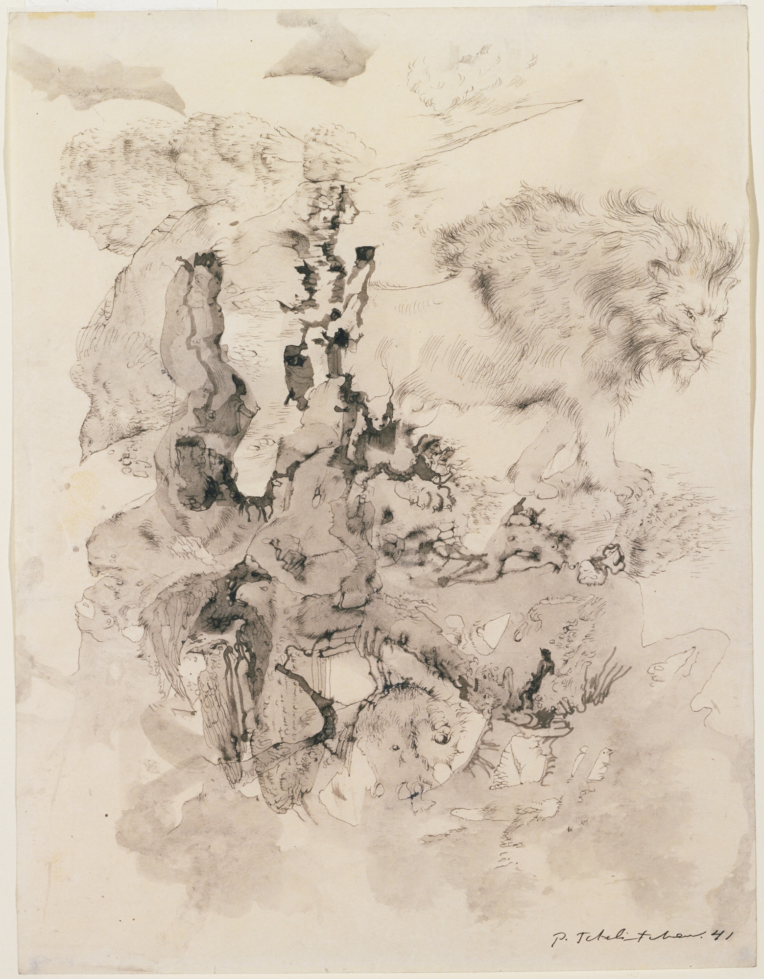 Pavel Tchelitchew. Metamorphic Landscape with Lion