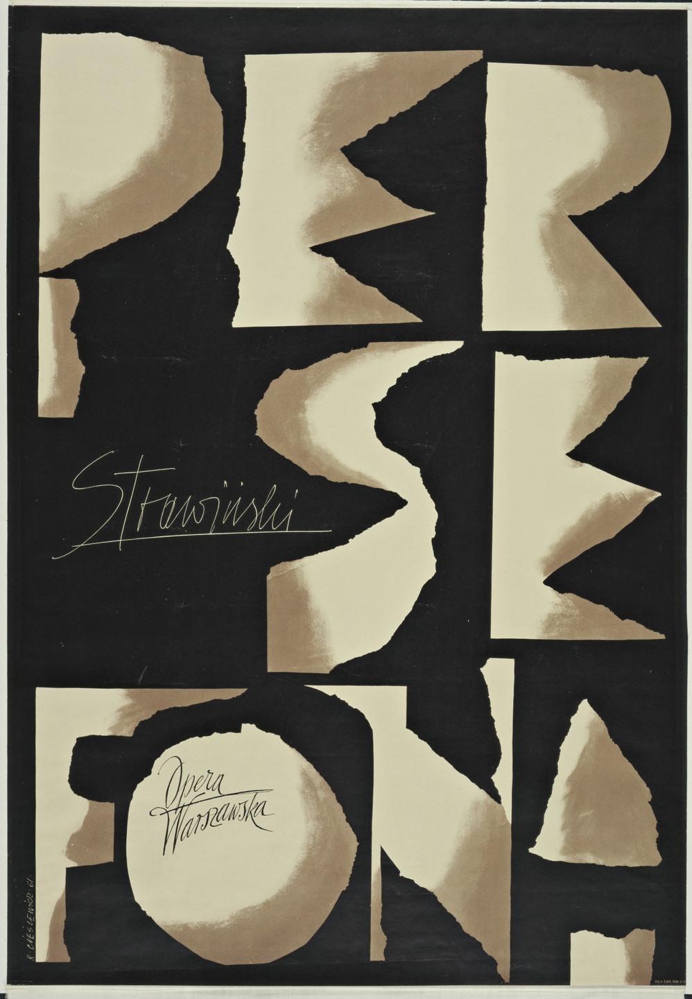 Roman Cieslewicz. Strawinski Persefona (Poster for a Warsaw production of the Igor Stravinsky [1882-1971] opera &#34;Persephone&#34; [1934]). 1961