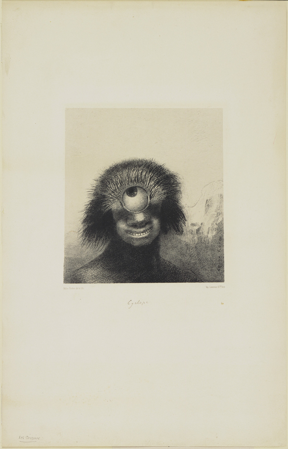 Odilon Redon. The Misshapen Polyp Floated on the Shores, a Sort of Smiling  and Hideous Cyclops (Le Polype difforme flottait sur les rivages, sorte de  cyclope souriant et hideux). 1883 | MoMA