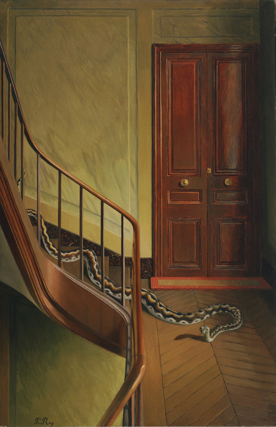 Pierre Roy. Danger on the Stairs. 1927 or 1928