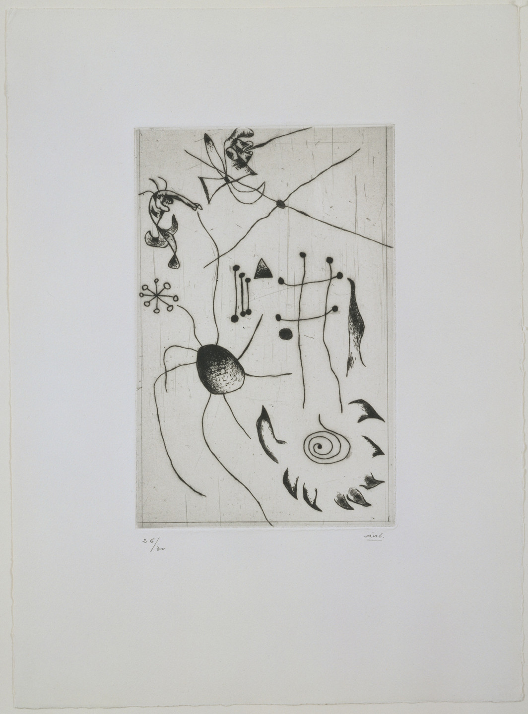Joan Miró. Untitled from Black and Red Series (Série noire et rouge). 1938