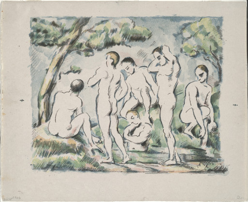 Paul Cézanne. The Bathers, small plate (Les baigneurs, petit planche). 1897