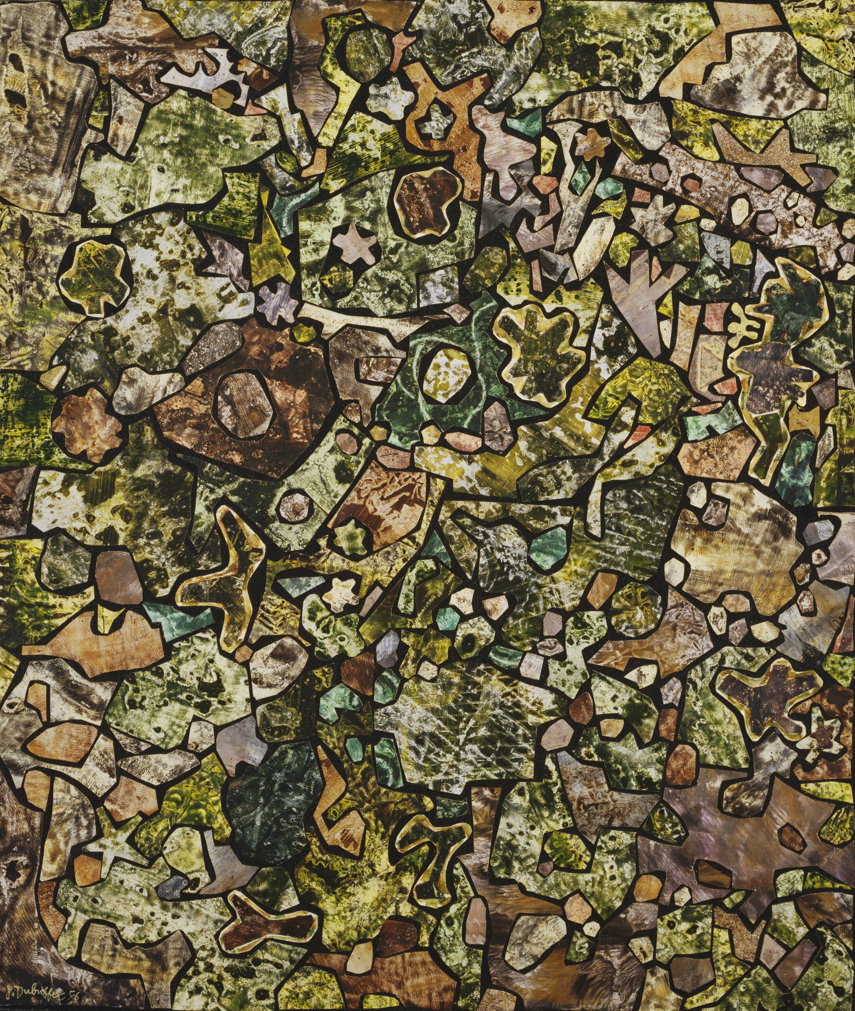 Soil Ornamented with Vegetation, Dead Leaves, Pebbles, Diverse