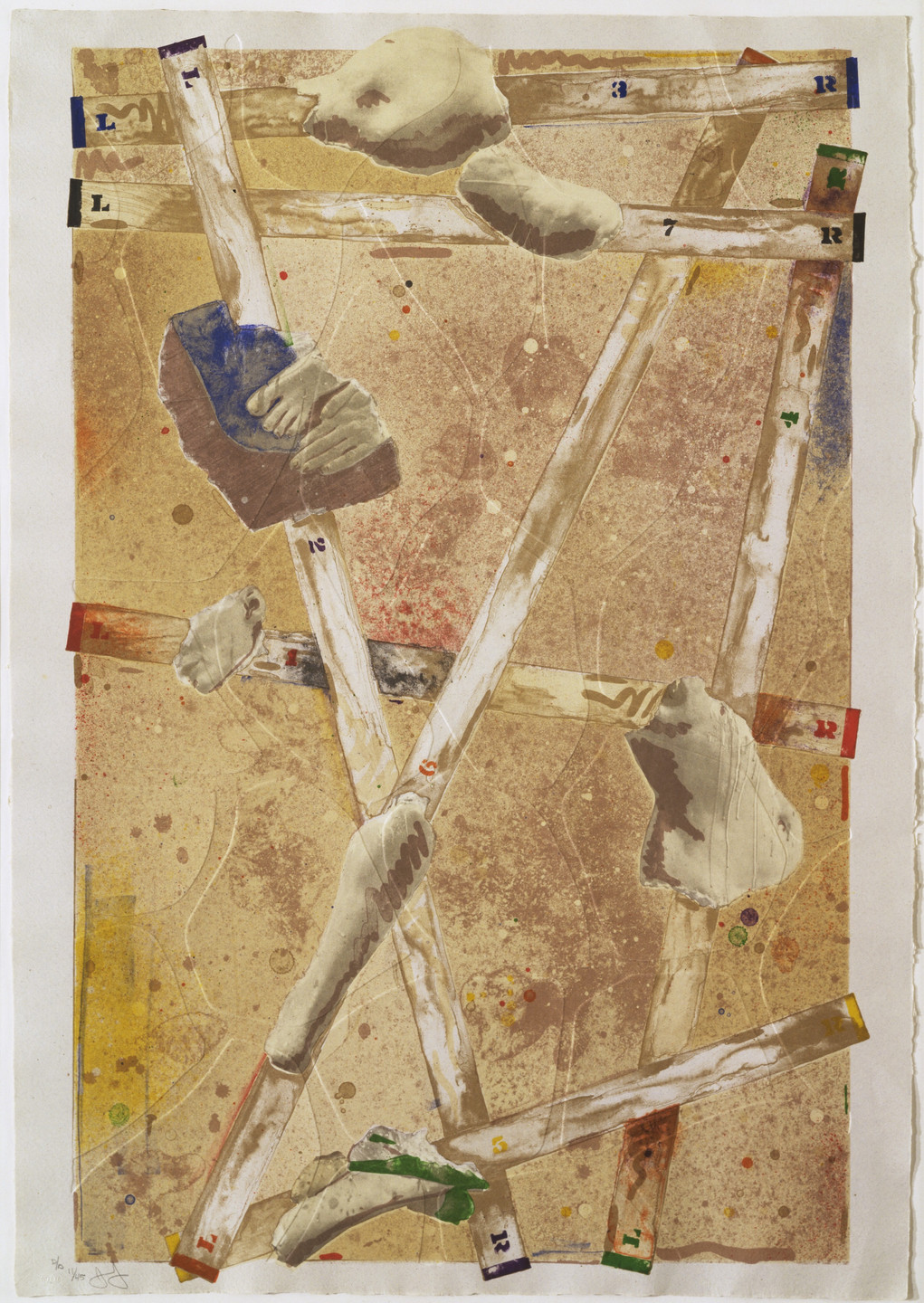 Jasper Johns. Four Panels from Untitled 1972. 1973–74, published 1974