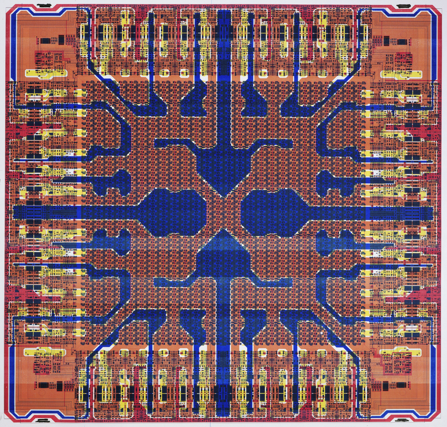Sam Lucente. Diagram of Logic Chip and Corresponding Microchip. 1986