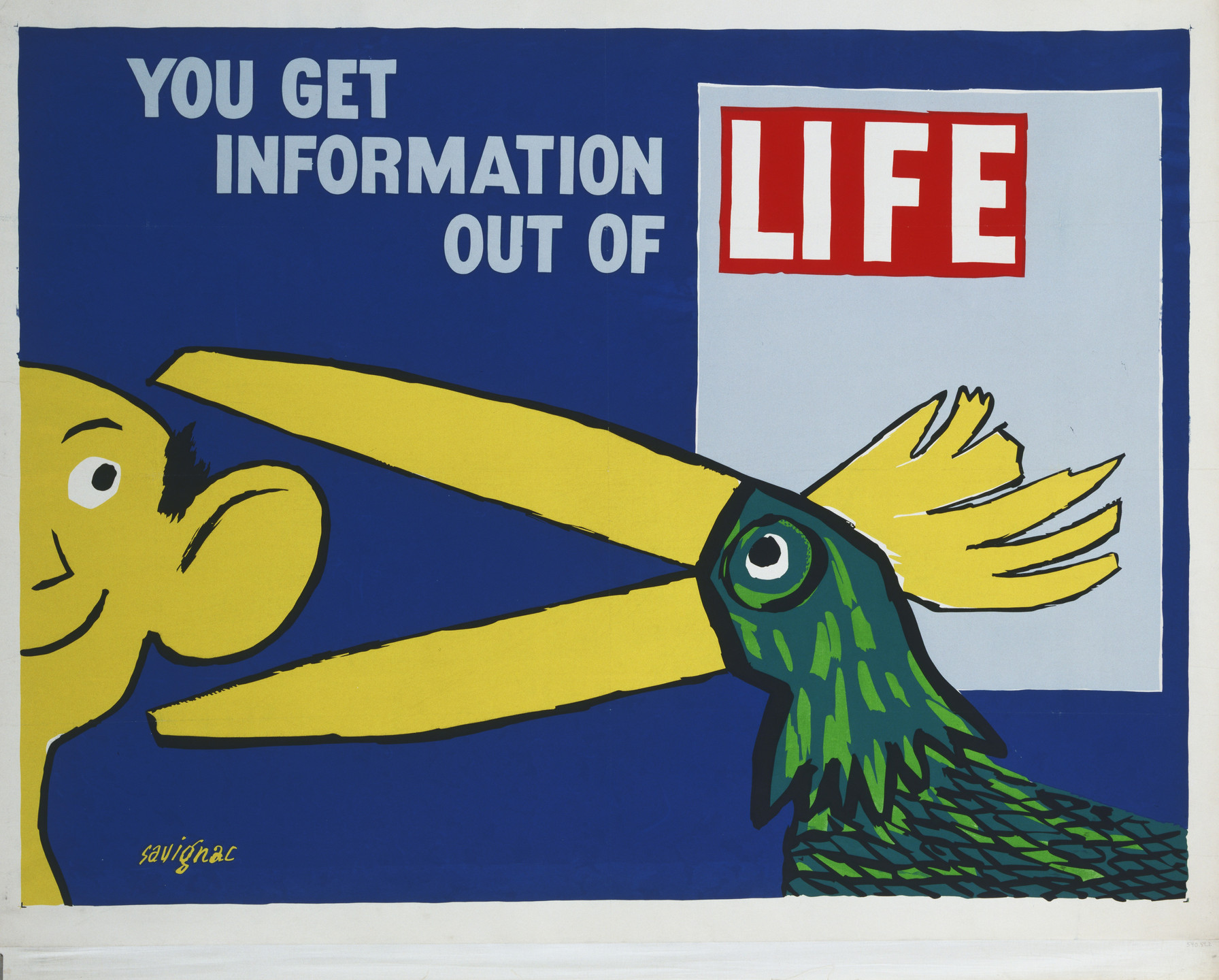 Raymond Savignac. You Get Information Out of LIFE. 1954