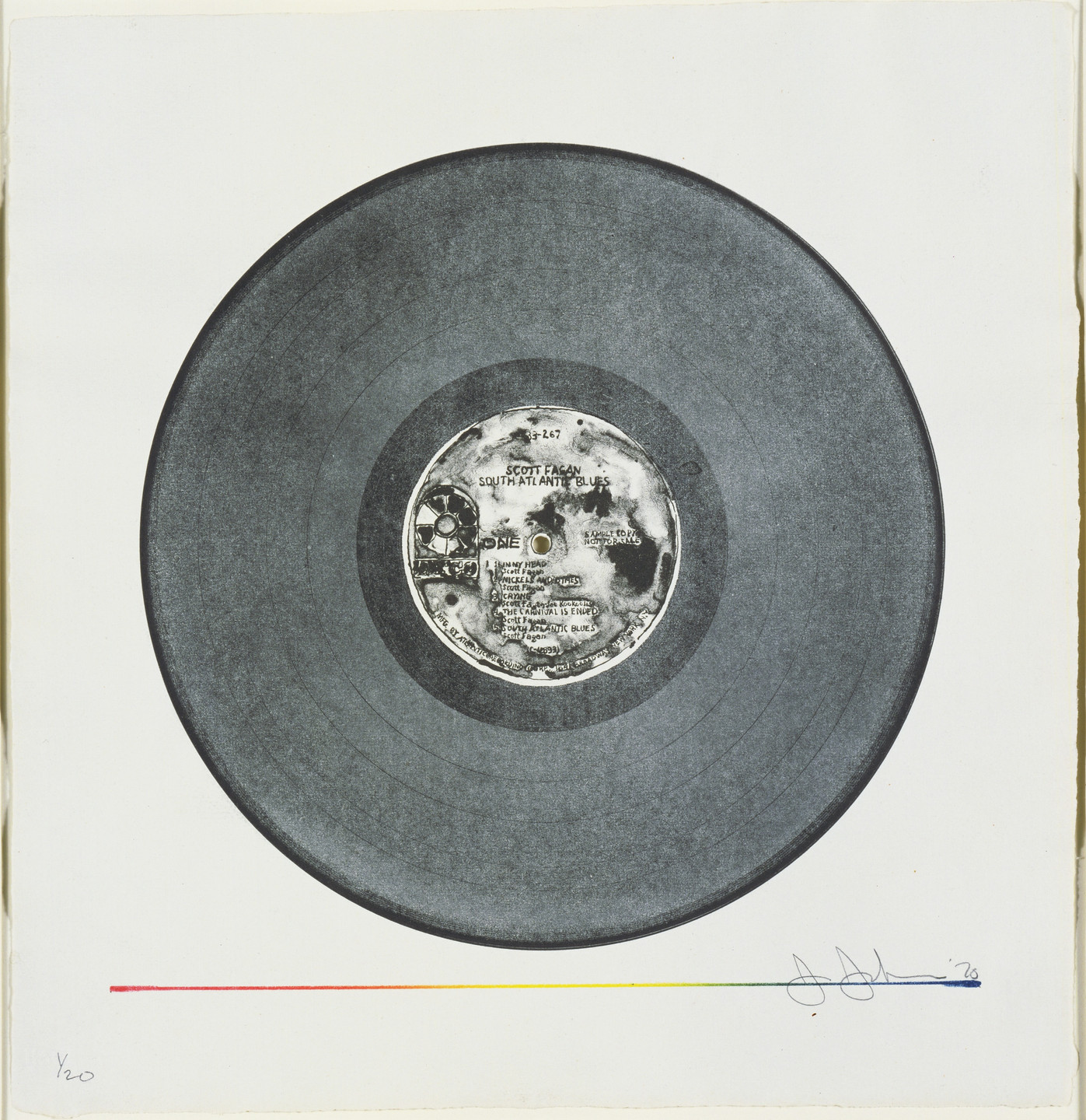 Jasper Johns. Scott Fagan Record. 1970