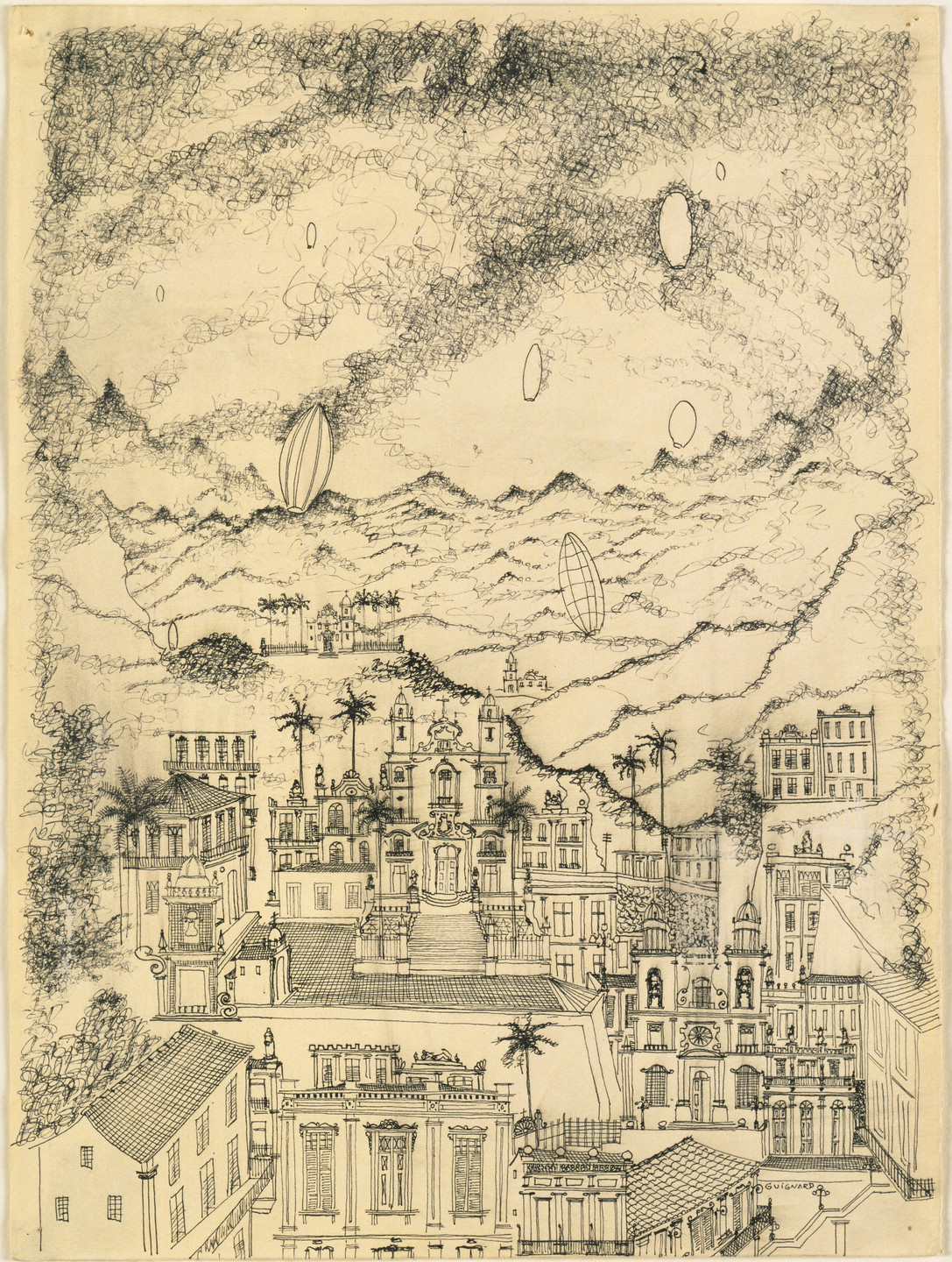 Alberto da Veiga Guignard. Study for Ouro Preto: St. John&#39;s Eve. (1942)