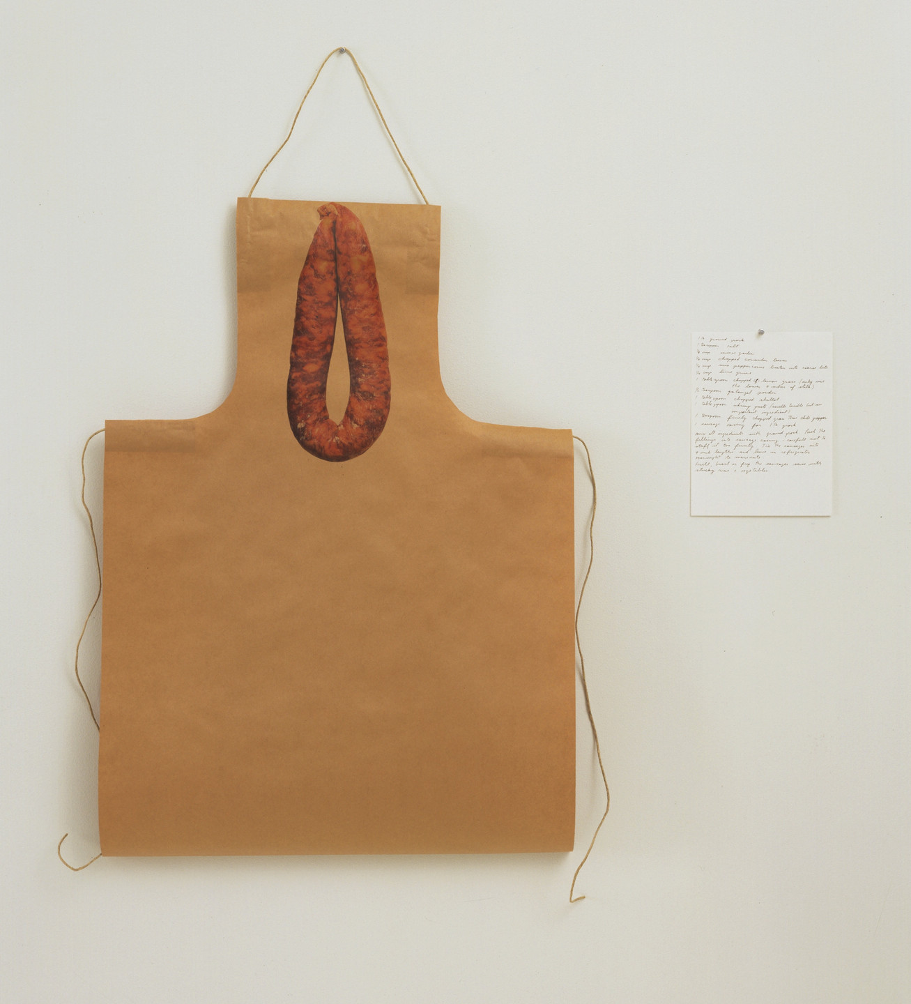 Rirkrit Tiravanija. untitled (apron and thai pork sausage). 1993