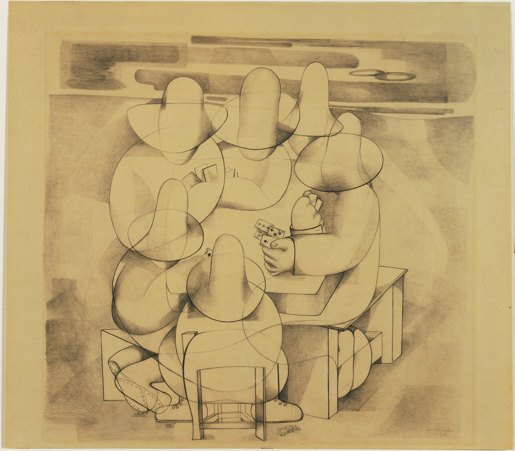 Amelia Peláez Del Casal. Card Game. 1936