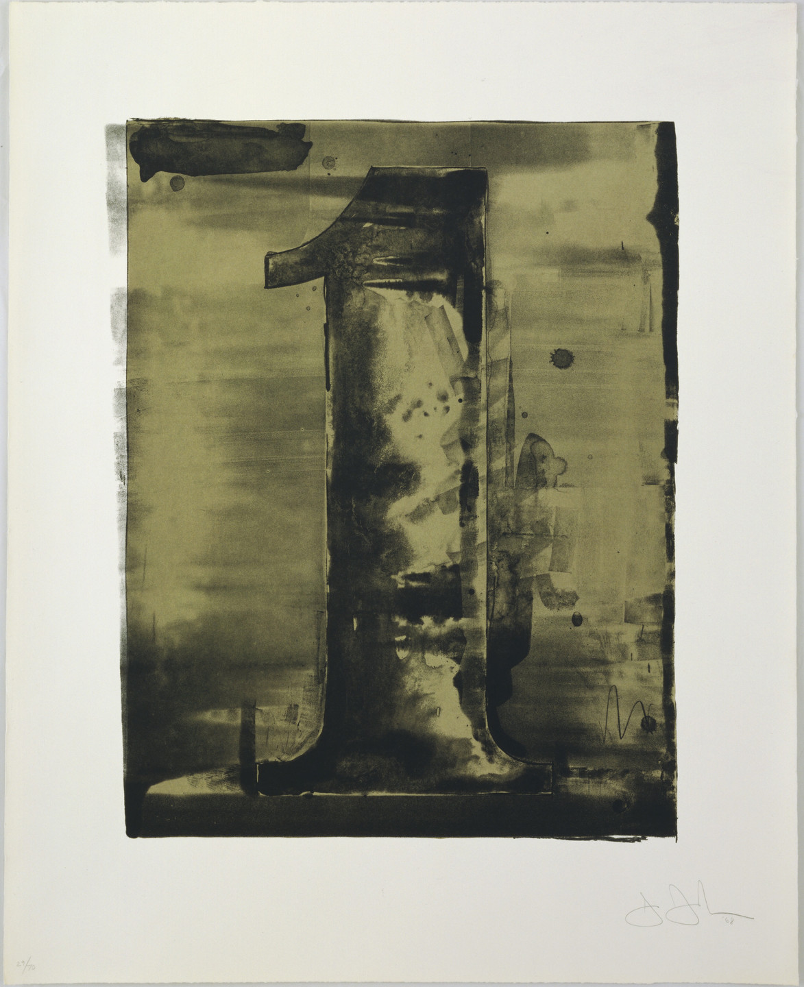 Jasper Johns. Figure 1 from Black Numeral Series. 1968