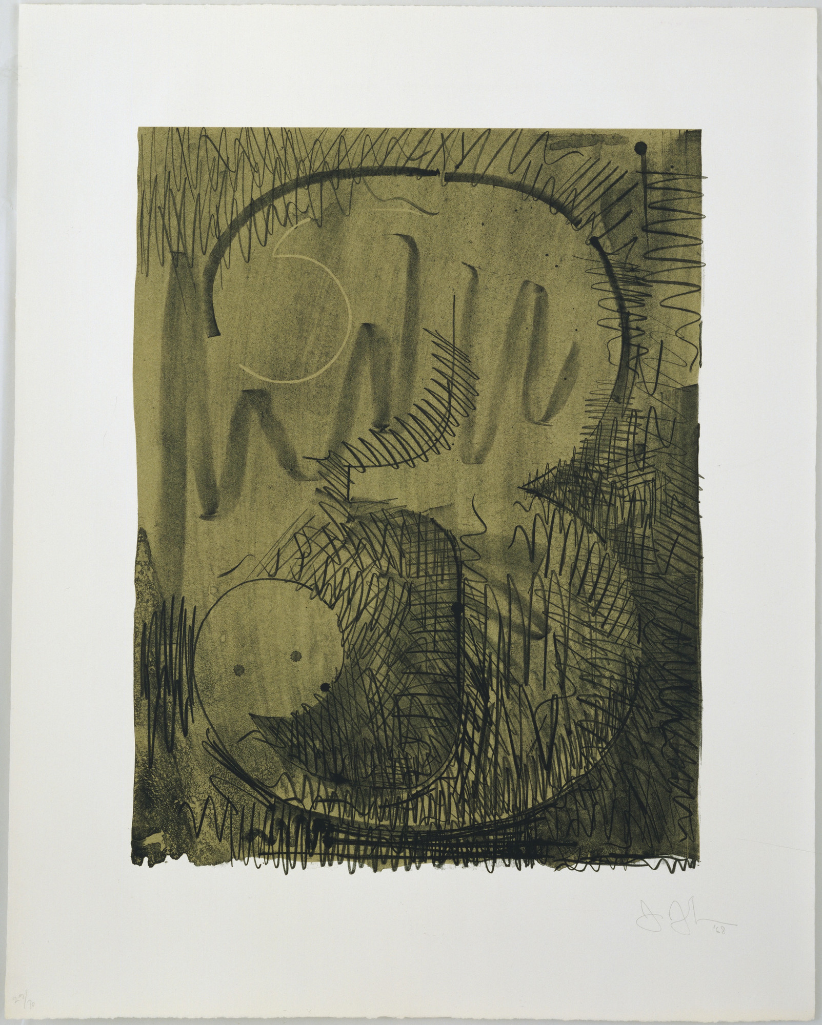 Jasper Johns. Figure 3 from Black Numeral Series