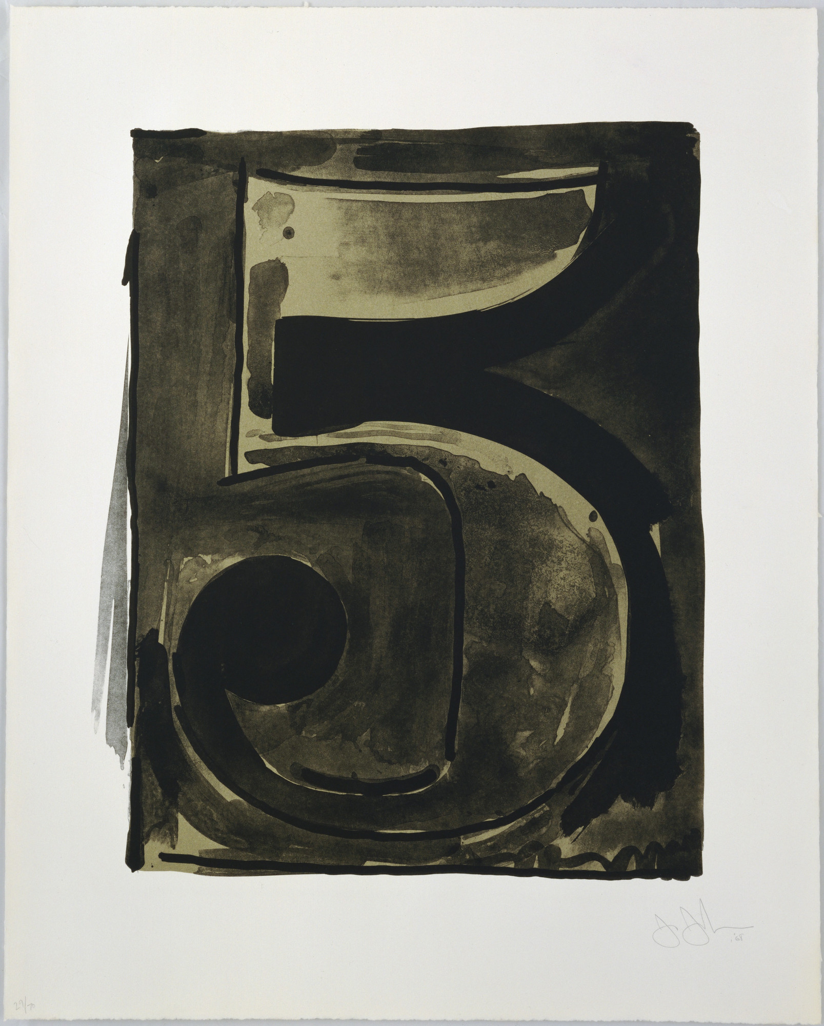 Jasper Johns. Figure 5 from Black Numeral Series