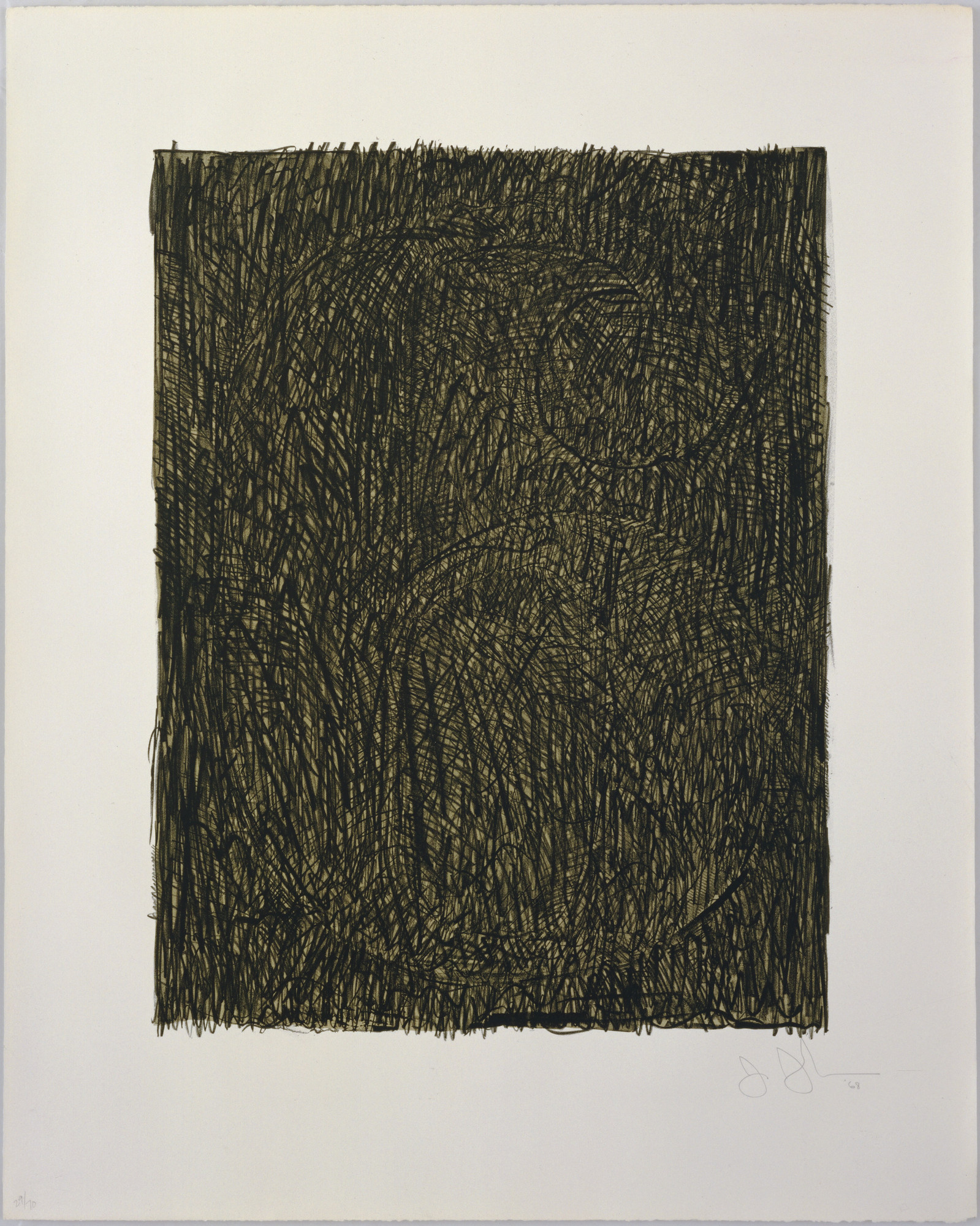 Jasper Johns. Figure 6 from Black Numeral Series