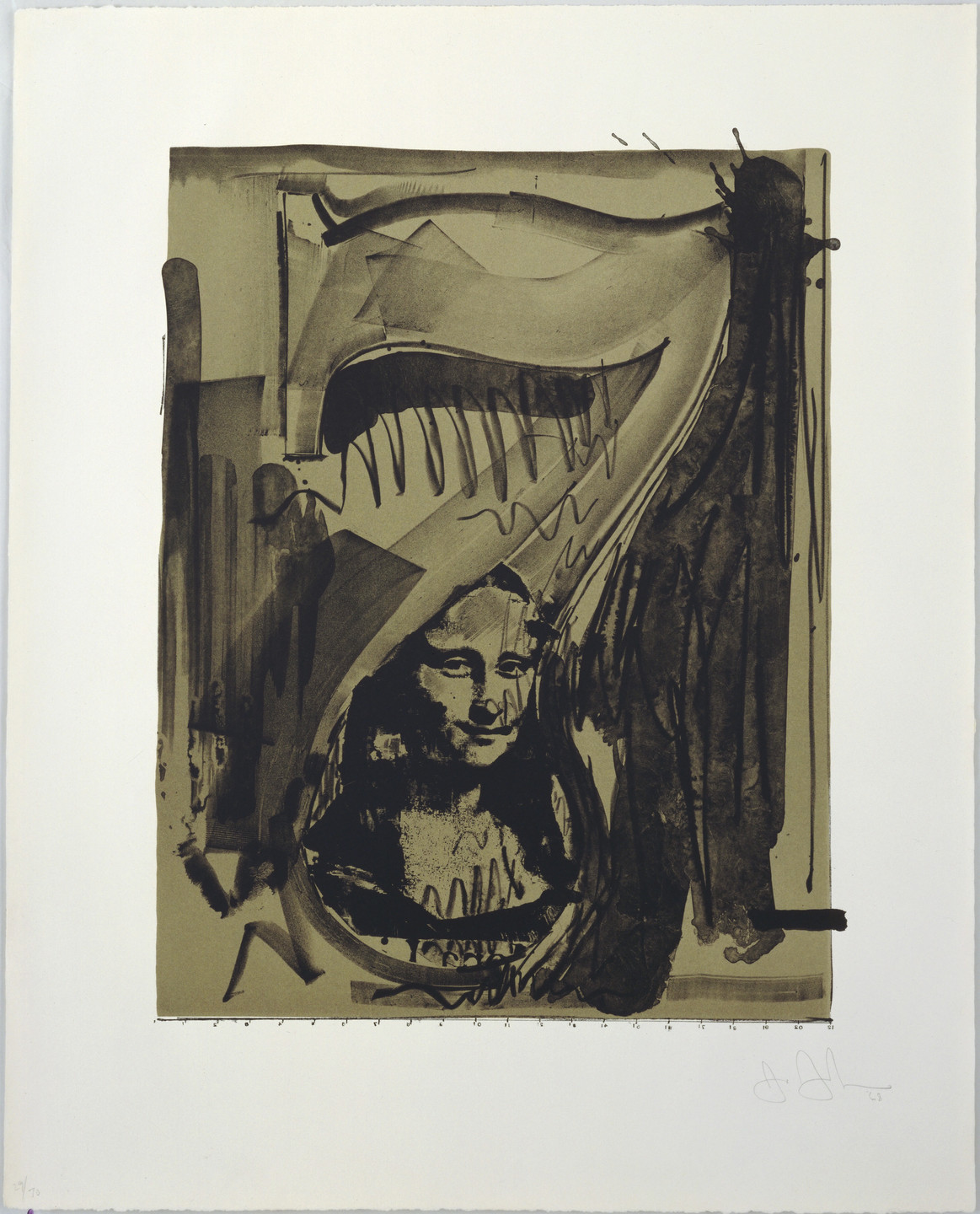 Jasper Johns. Figure 7 from Black Numeral Series. 1968