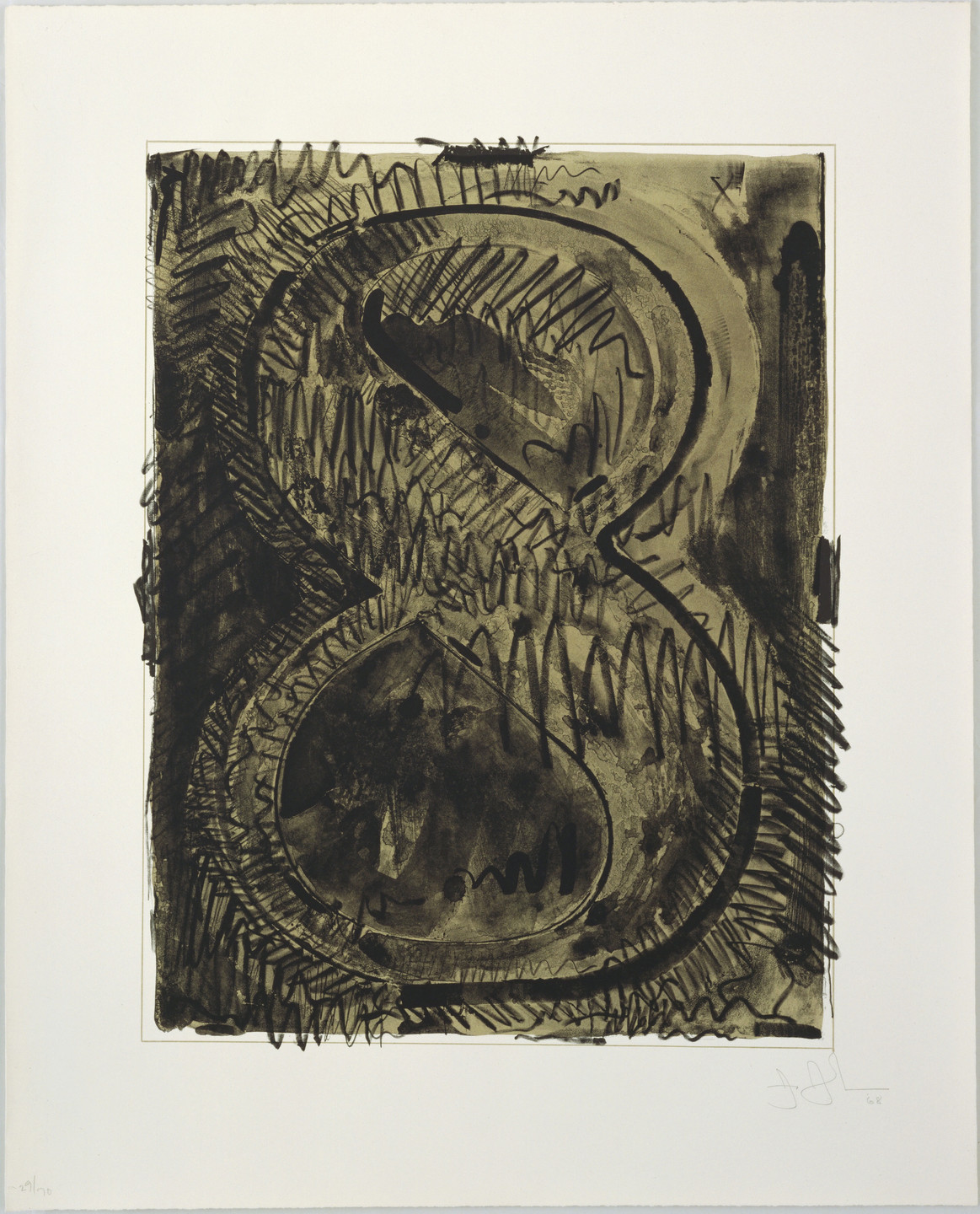 Jasper Johns. Figure 8 from Black Numeral Series. 1968