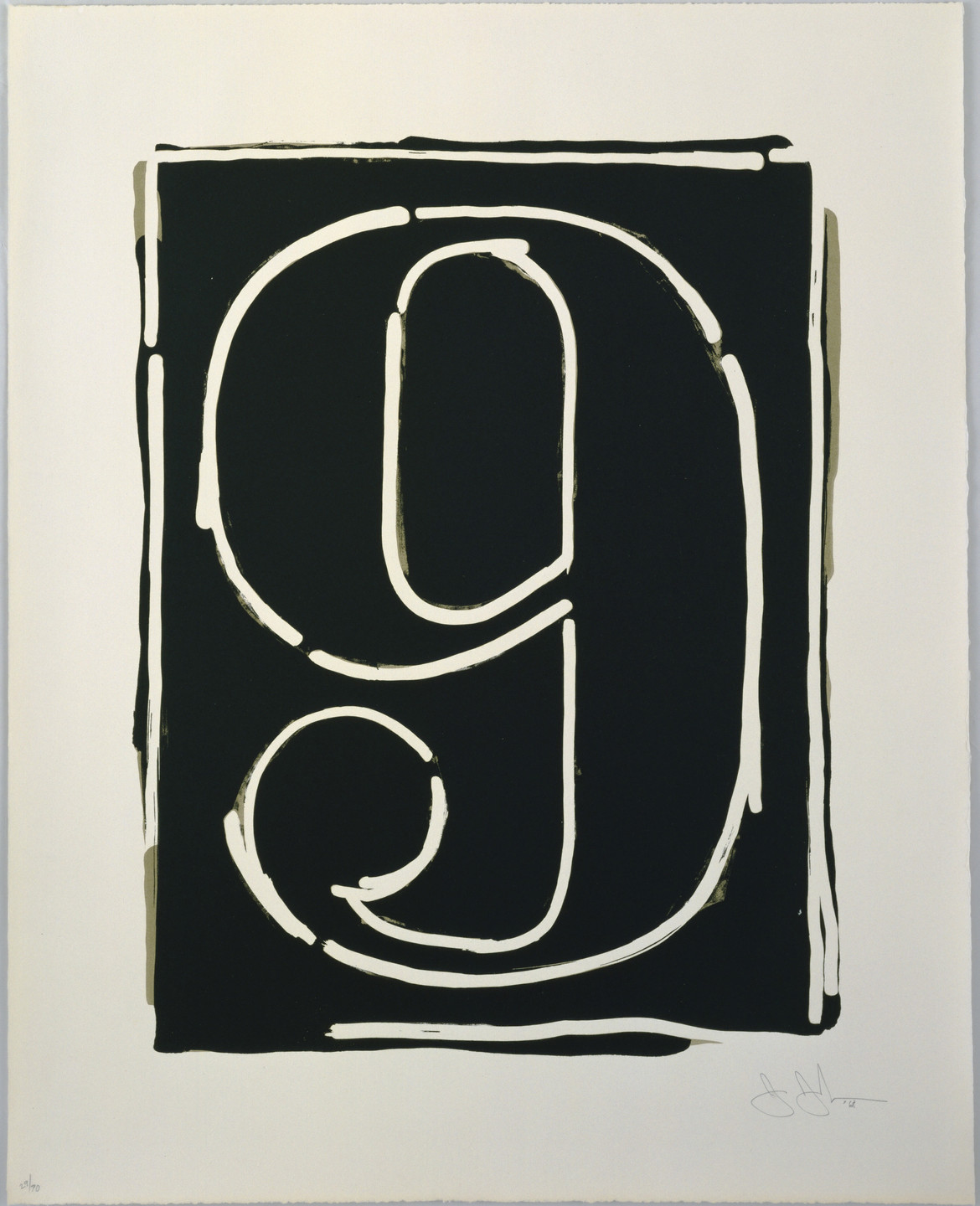 Jasper Johns. Figure 9 from Black Numeral Series. 1968
