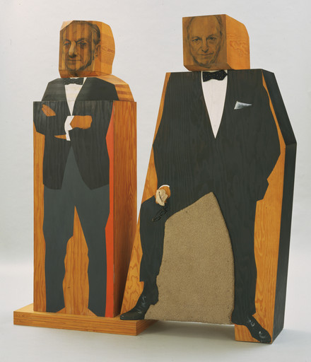 Marisol (Marisol Escobar). Portrait of Sidney Janis Selling Portrait of Sidney Janis by Marisol, by Marisol. 1967-68