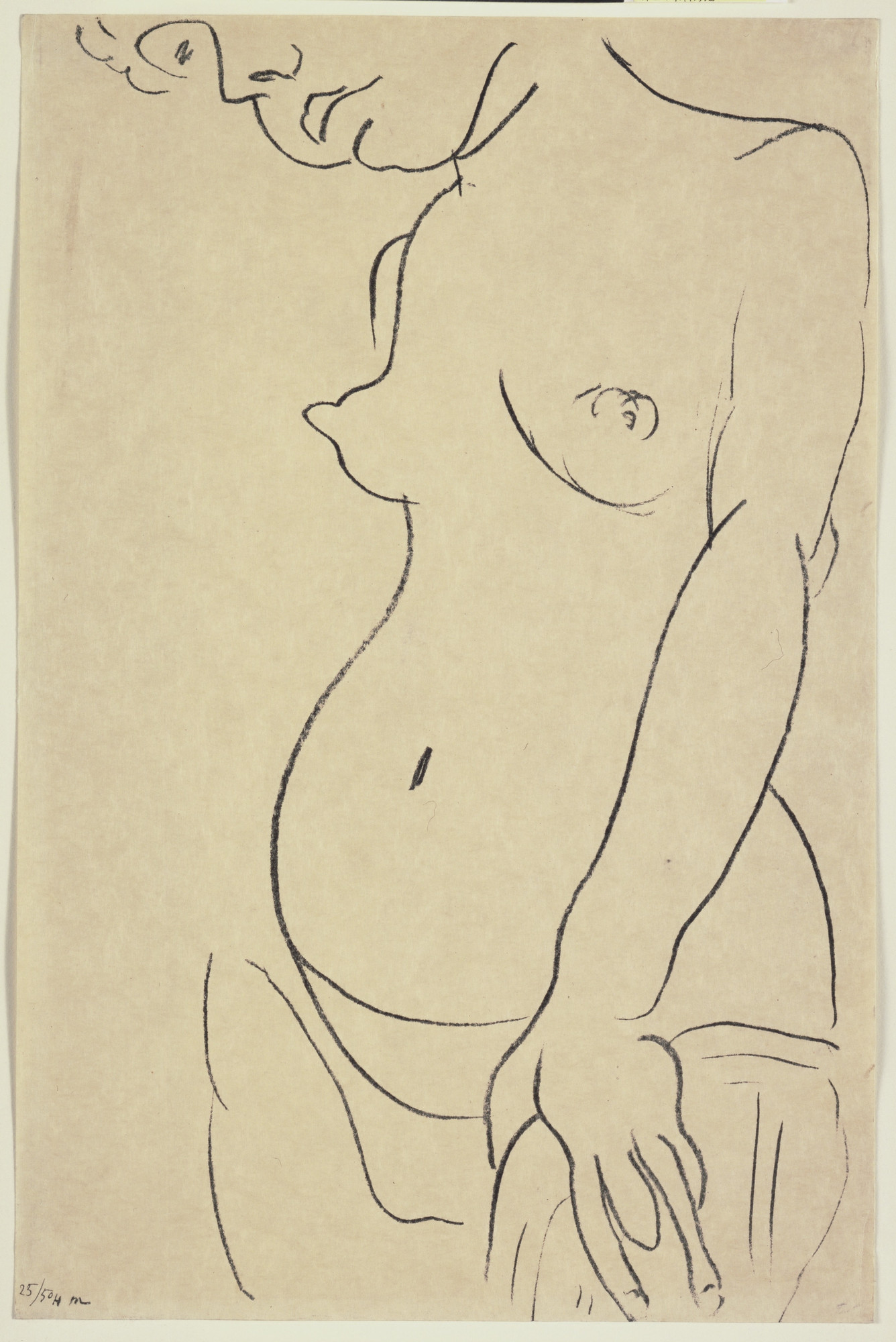 Henri Matisse. Three-Quarter Nude, Head Partly Showing (Nu de trois-quarts, une partie de la tête coupée)