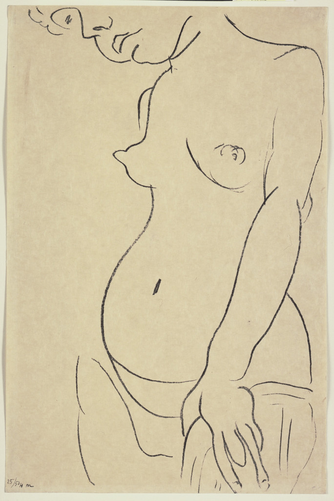 Three-Quarter Nude, Head Partly Showing (Nu de trois-quarts, une partie de la tête coupée), Henri Matisse, 1913