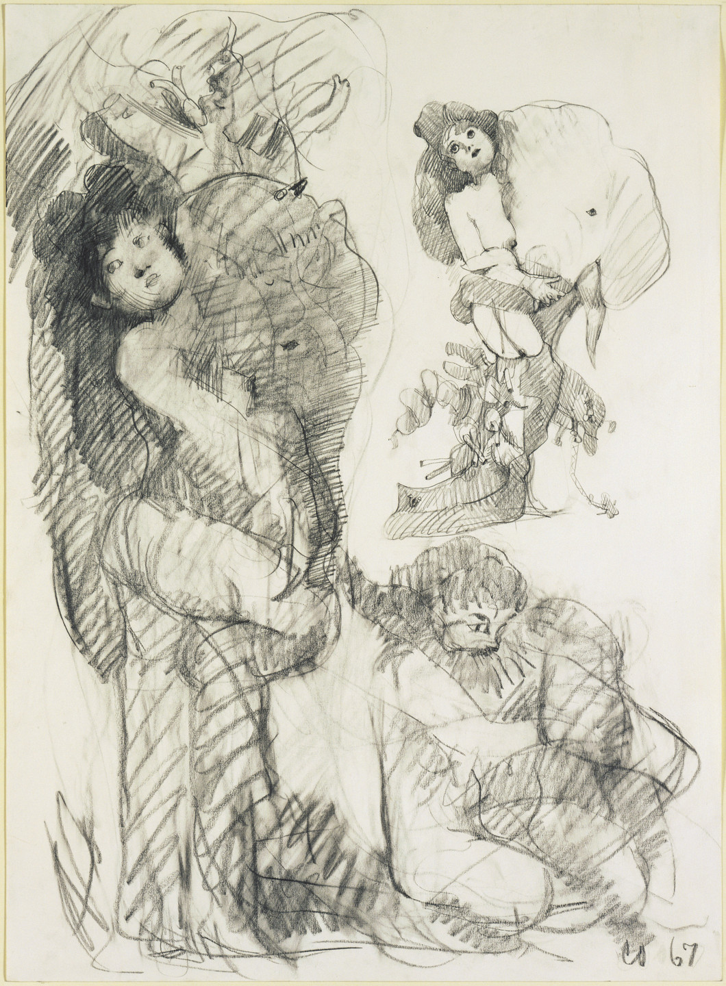 Claes Oldenburg. Stripper with Battleship: Preliminary study for &#34;Image of the Buddha Preaching&#34; by Frank O&#39;Hara. 1967