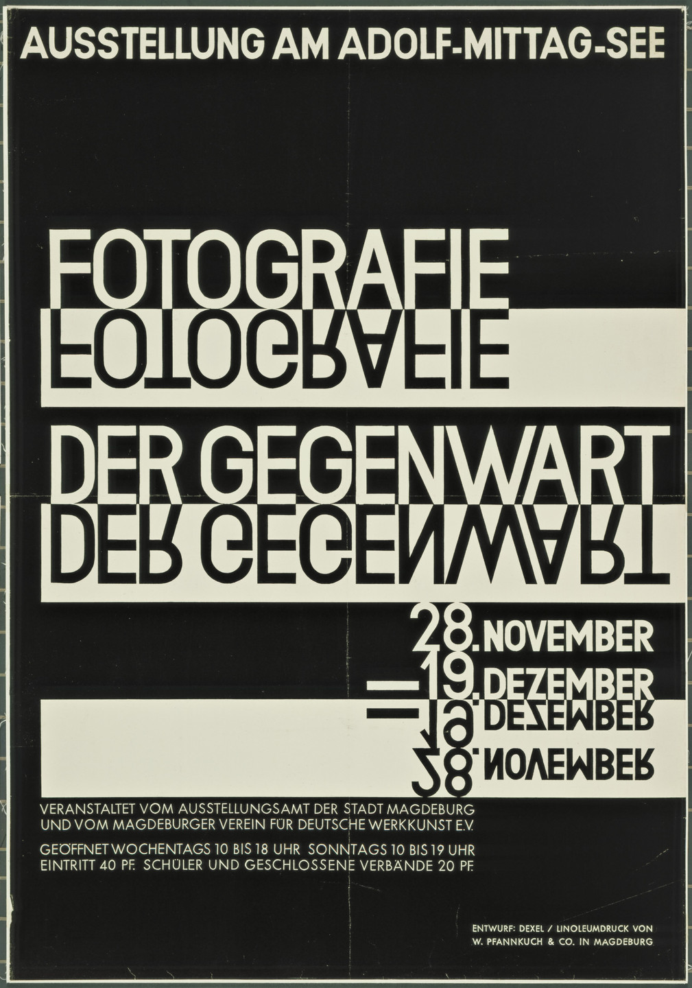 Walter Dexel. Fotografie der Gegenwart (Contemporary Photography) (Poster for exhibition in Magdeburg). 1929