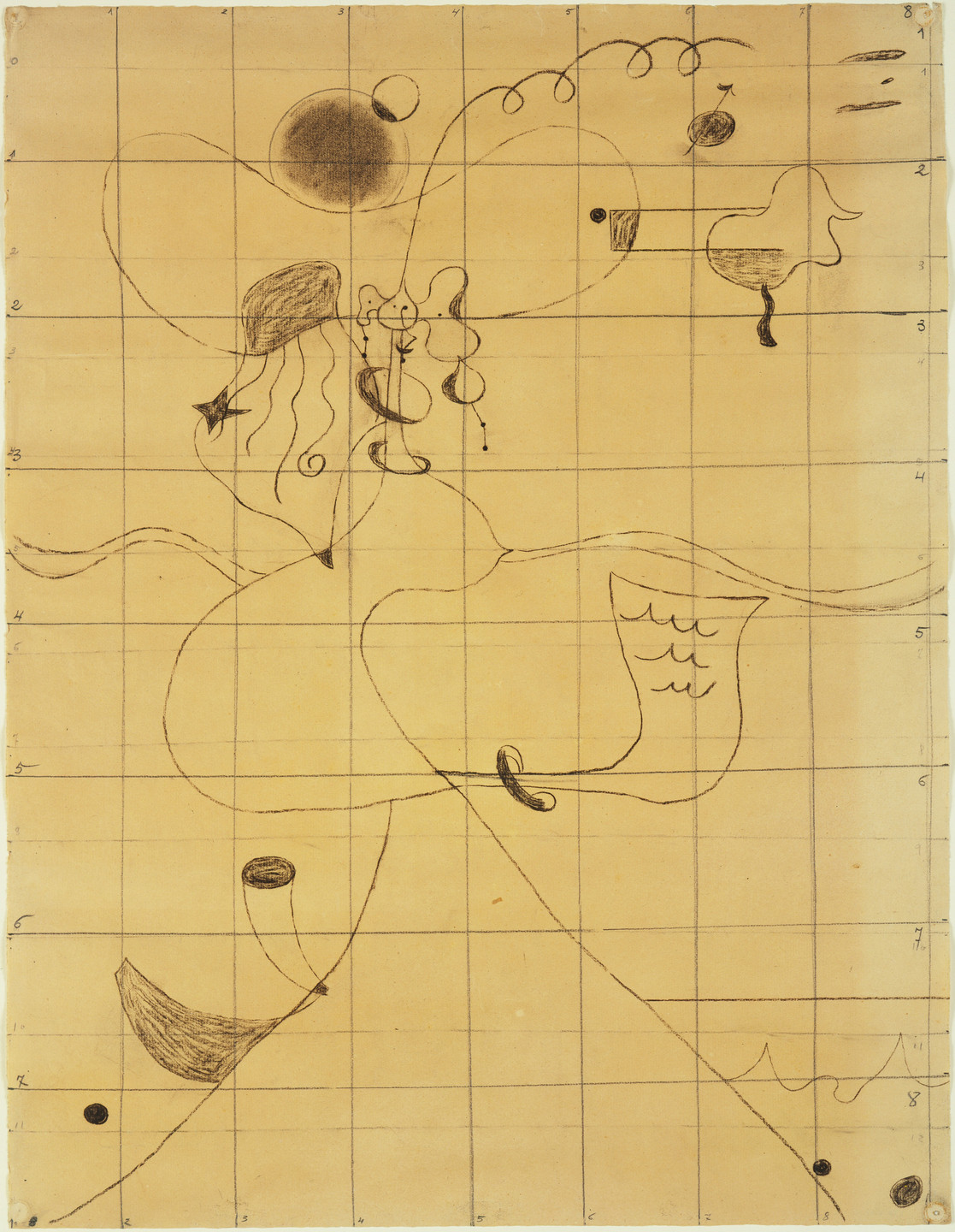 Joan Miró. Final study for Portrait of Mistress Mills in 1750. 1929